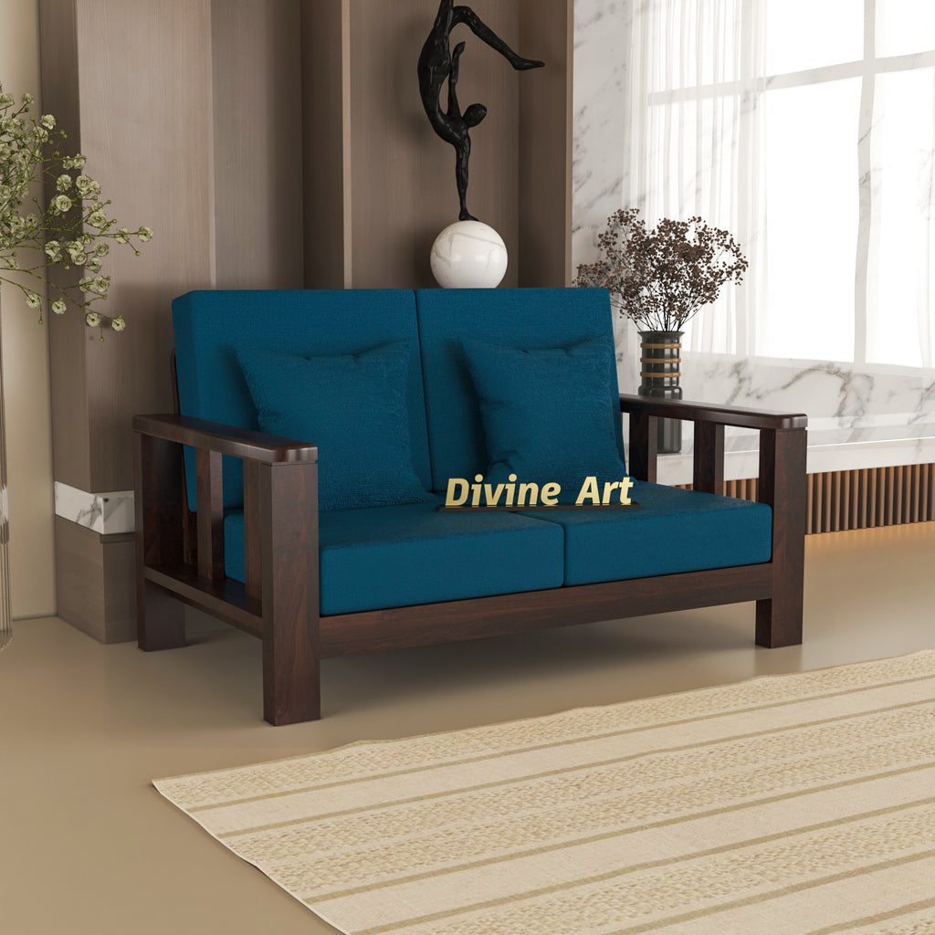 Zevion Sheesham Wooden 2 Seater Sofa | Walnut Finish
