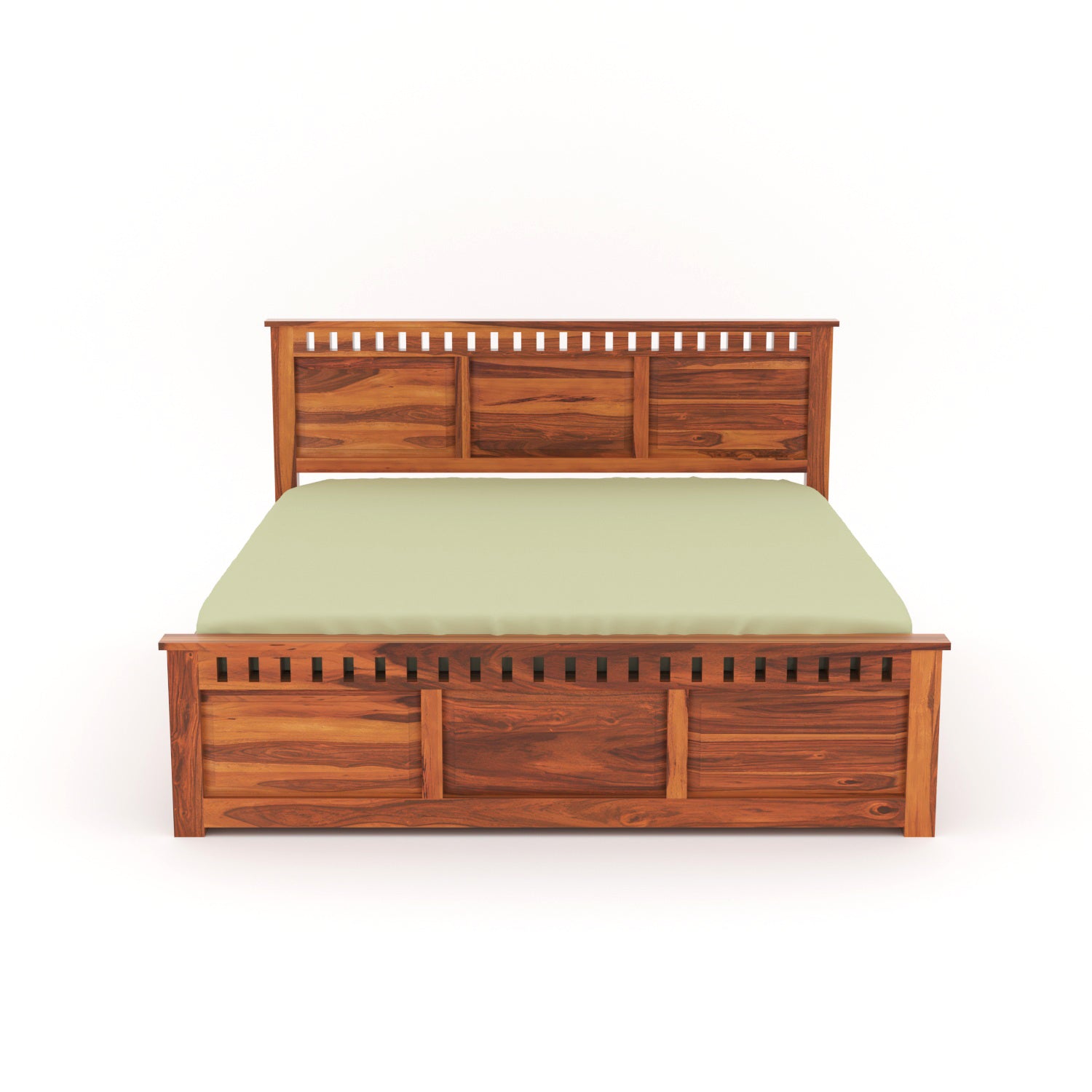 Vireth Solid Sheesham Wood Queen Size Bed with Storage
