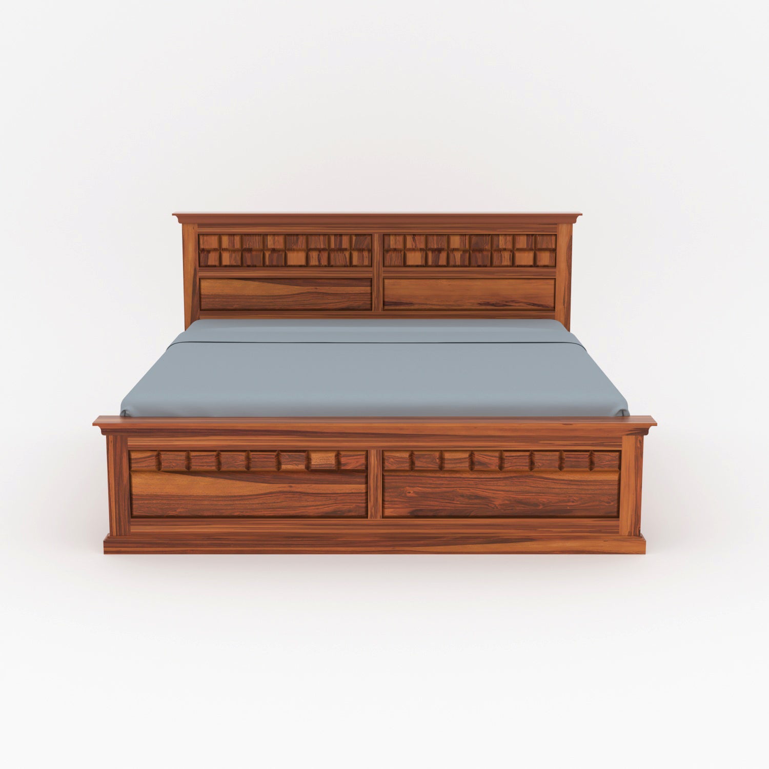 Arvion Solid Sheesham Wood Queen Bed with Storage
