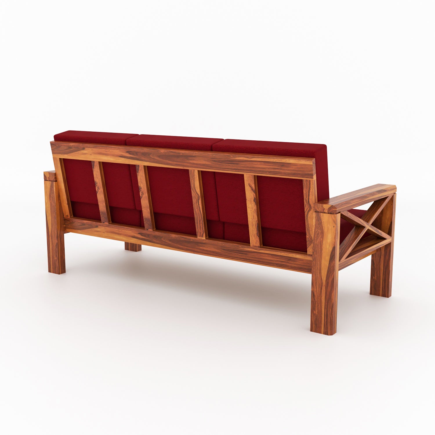 Boston Sheesham Wood 5 Seater Sofa Set | Natural Finish