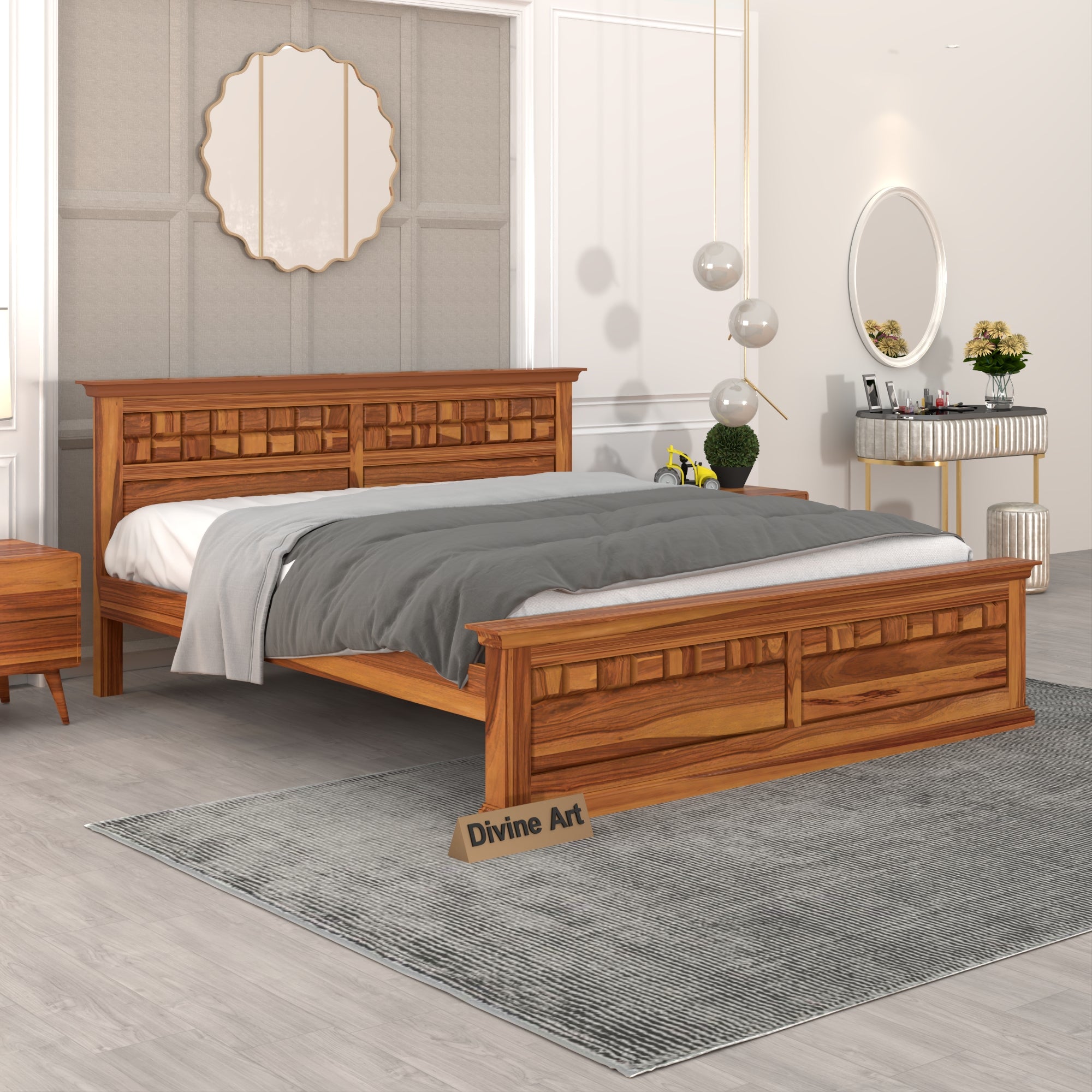 Solid Sheesham Wood king size Bed