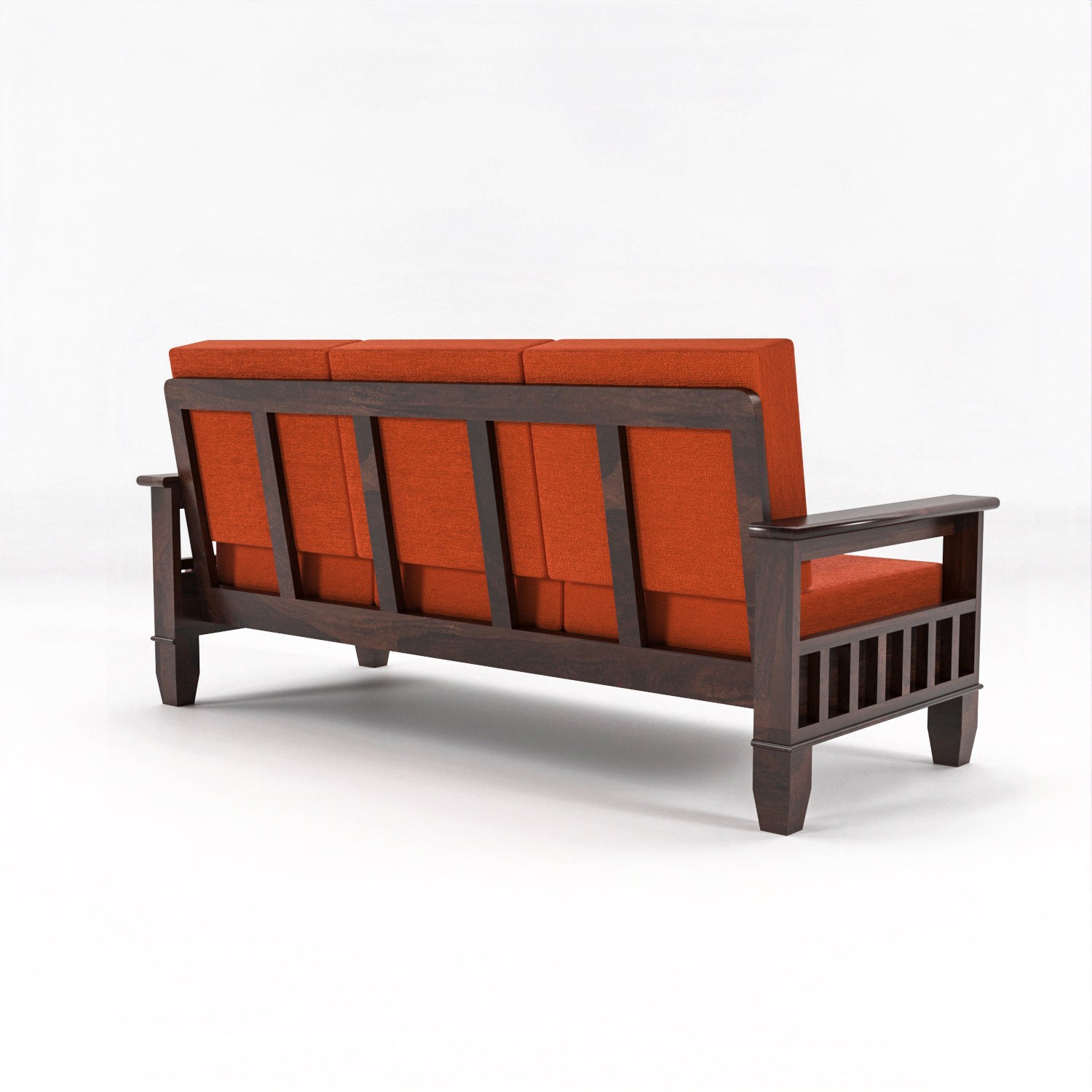 Premium Solid Sheesham Wood 7 Seater Wooden Sofa Set | Walnut Finish