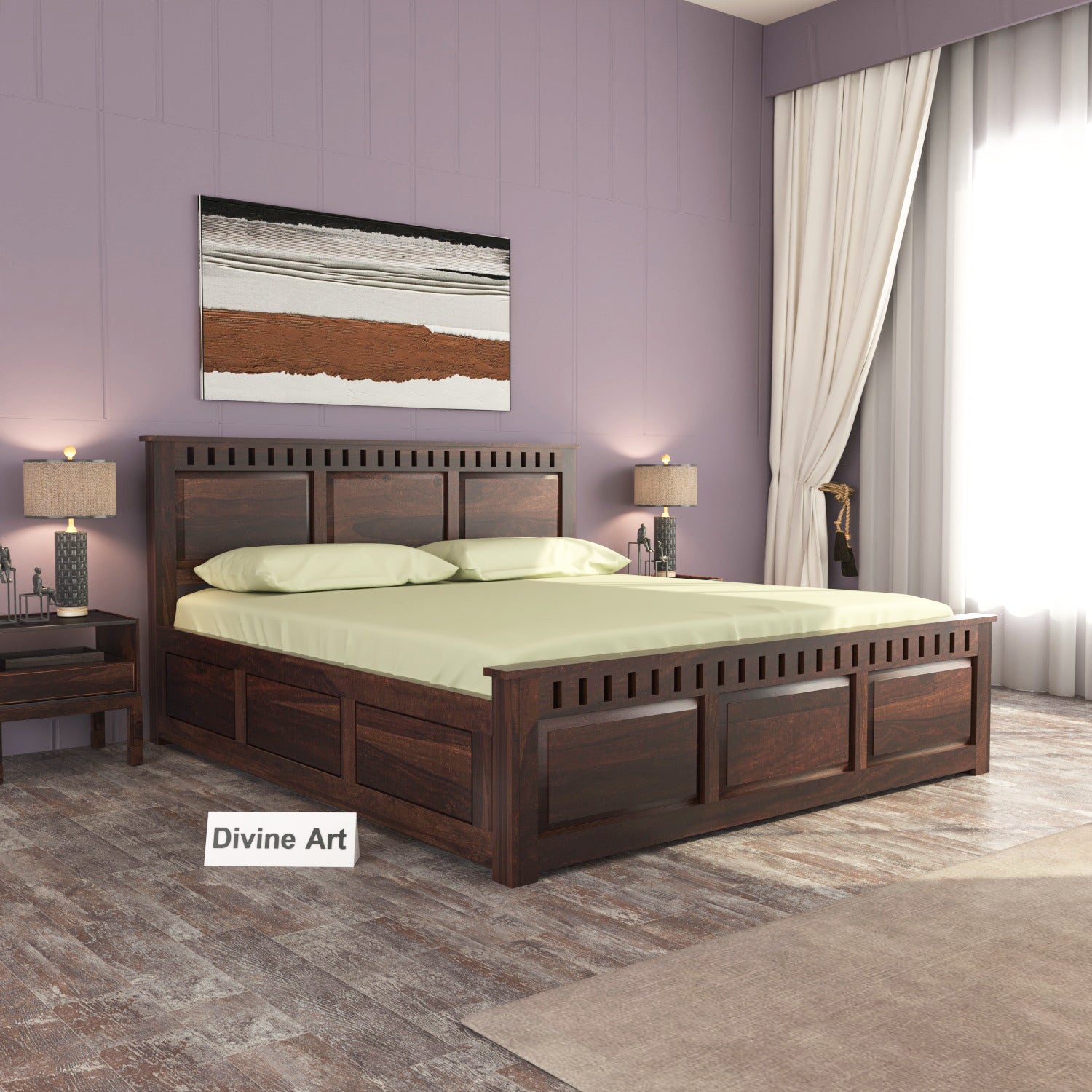 Trivion Sheesham Wood King Size Bed