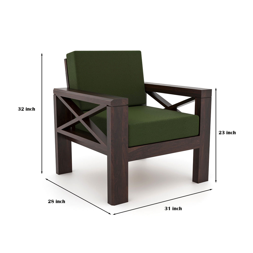 Boston Sheesham Wood 5 Seater Sofa Set | Walnut Finish