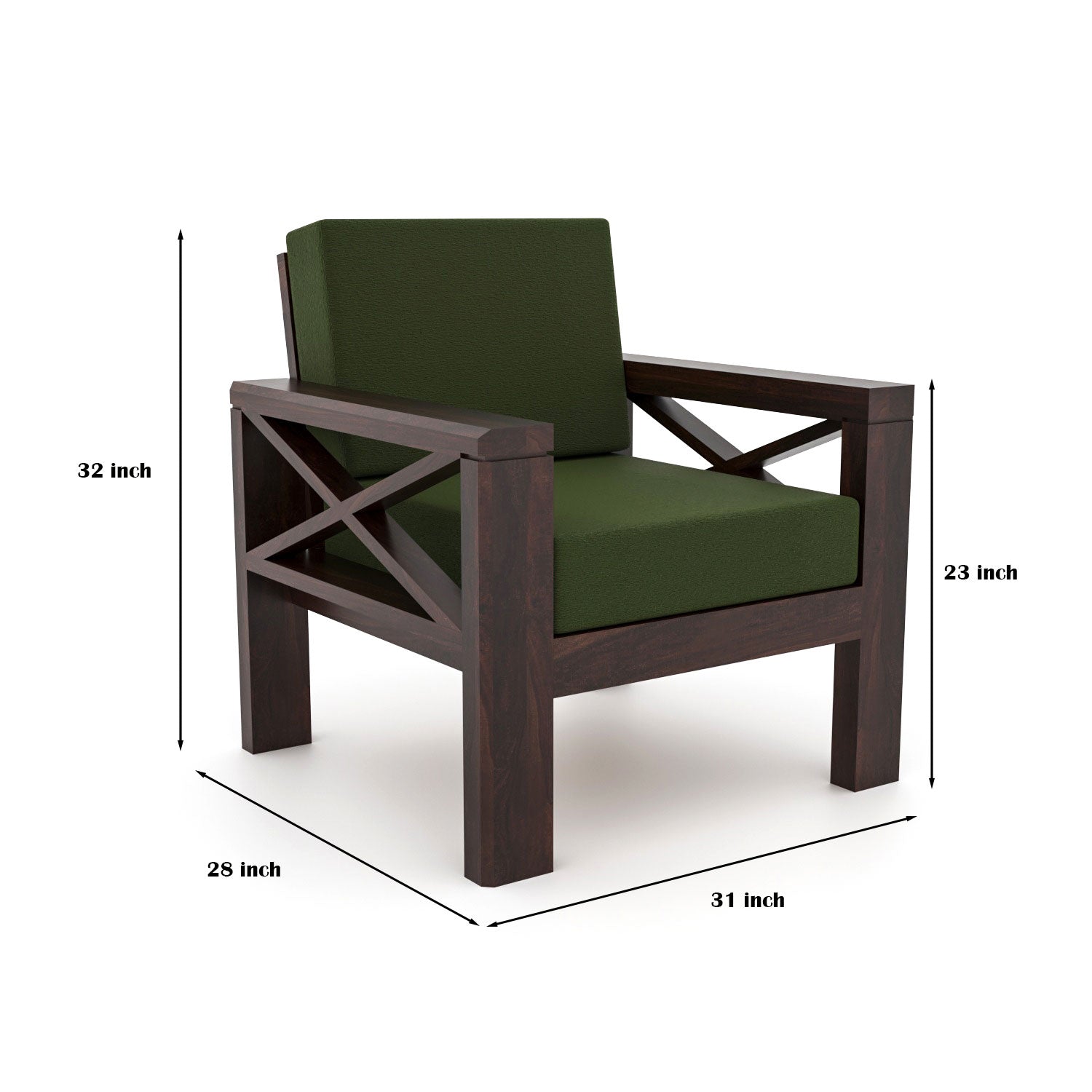 Boston Sheesham Wood 5 Seater Sofa Set | Walnut Finish