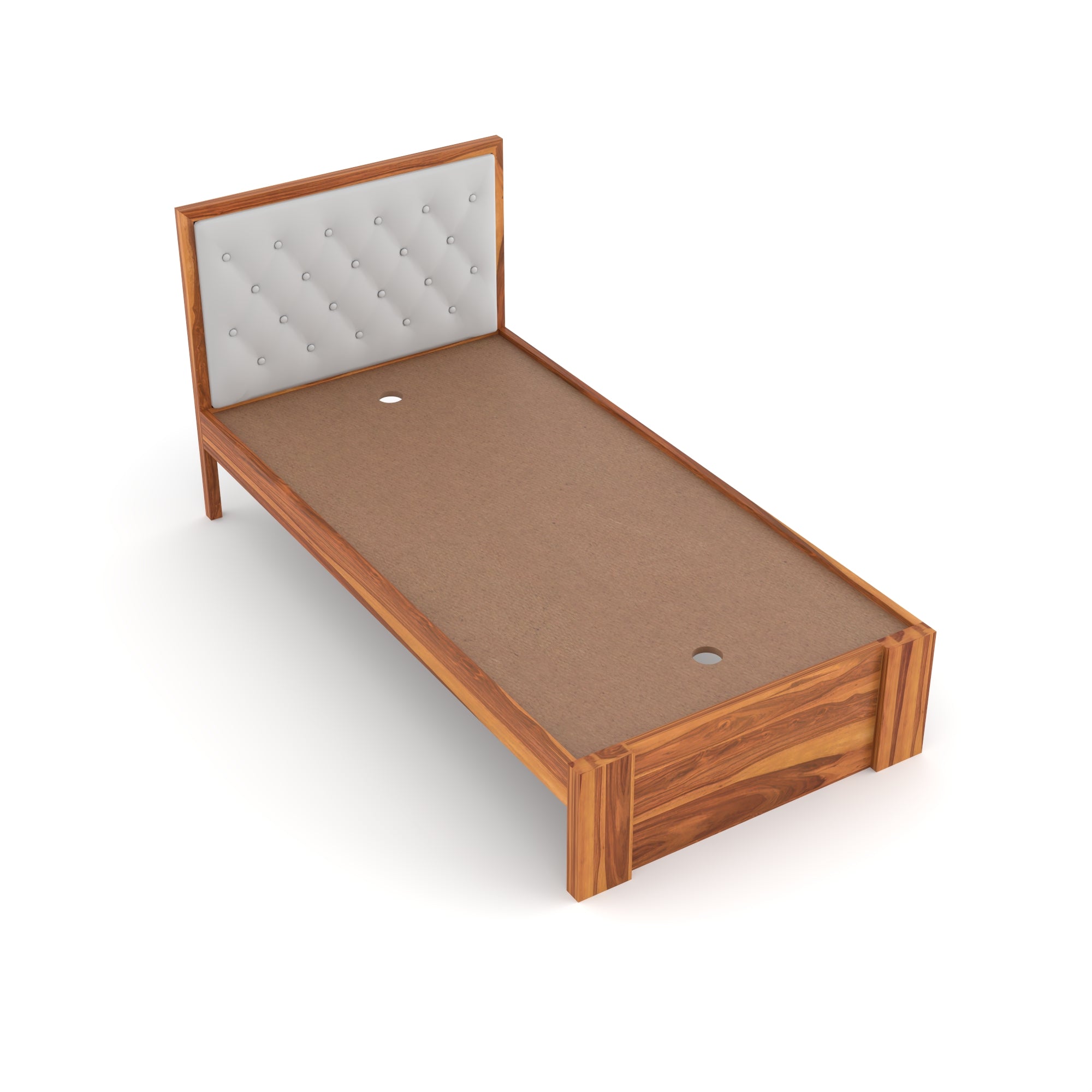 Solid Sheesham Wood Single Bed without storage