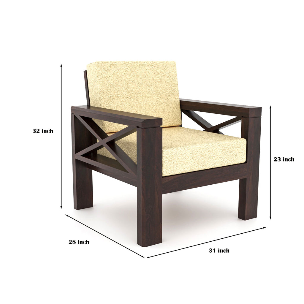 Boston Sheesham Wood 5 Seater Sofa Set | Walnut Finish