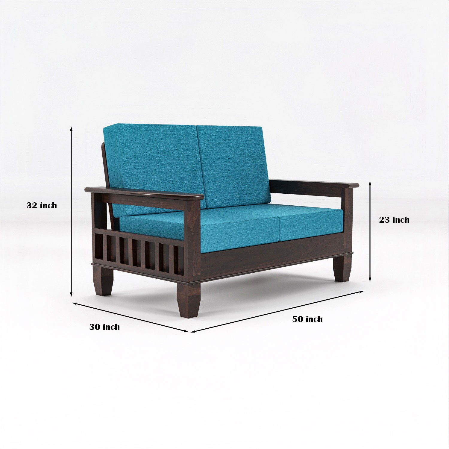 7 Seater Solid Sheesham Wood Sofa Set For Living Room | Walnut Finish