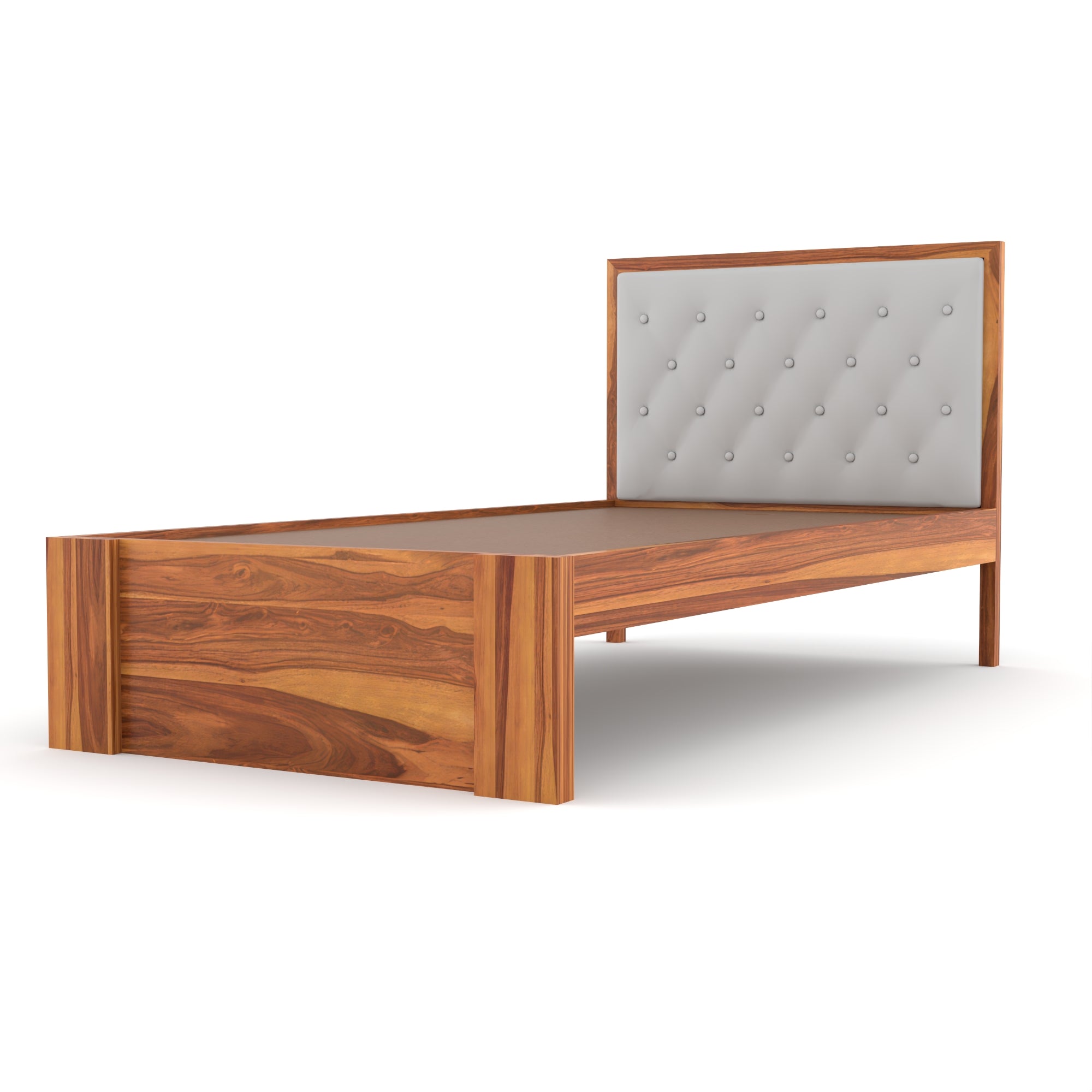Solid Sheesham Wood Single Bed without storage