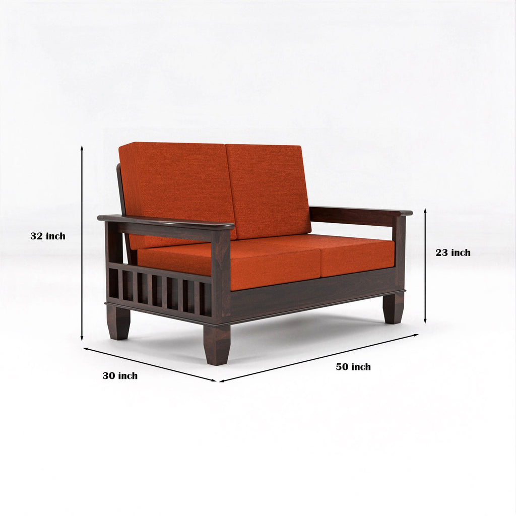 Premium Solid Sheesham Wood 7 Seater Wooden Sofa Set | Walnut Finish