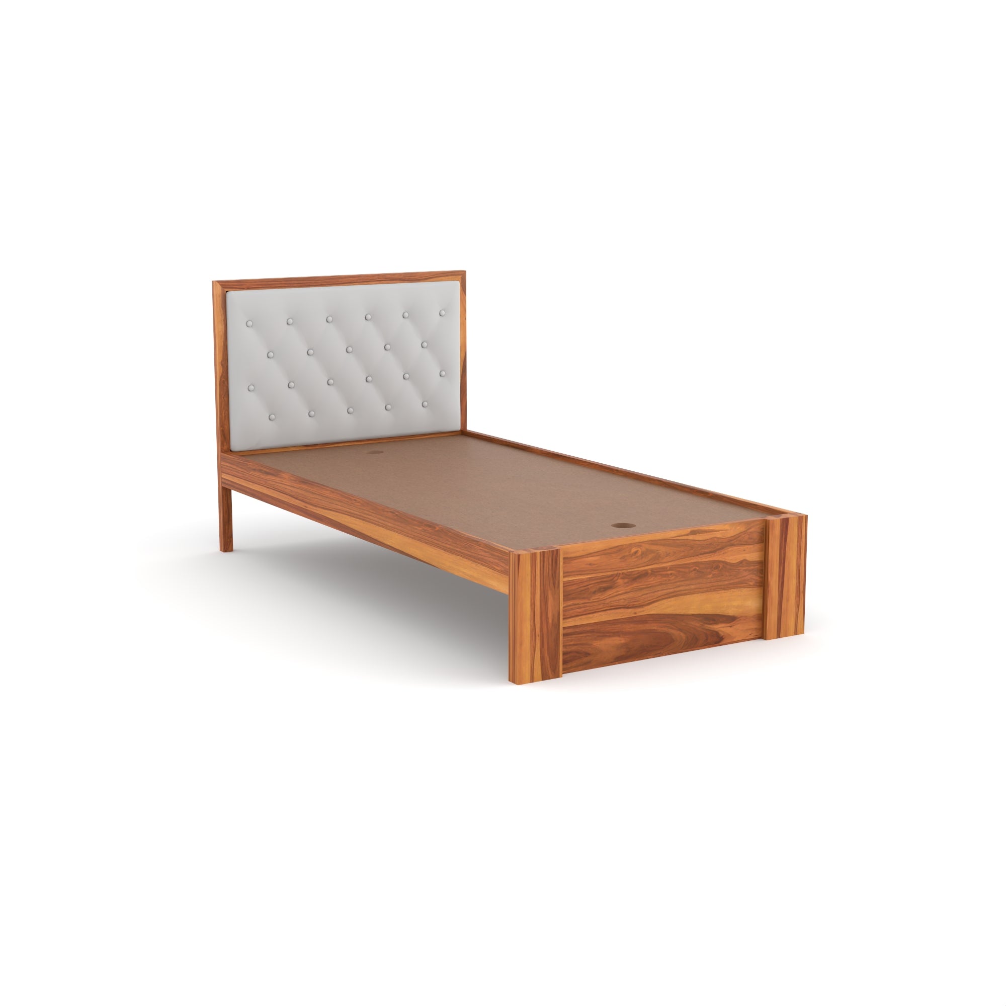 Solid Sheesham Wood Single Bed without storage