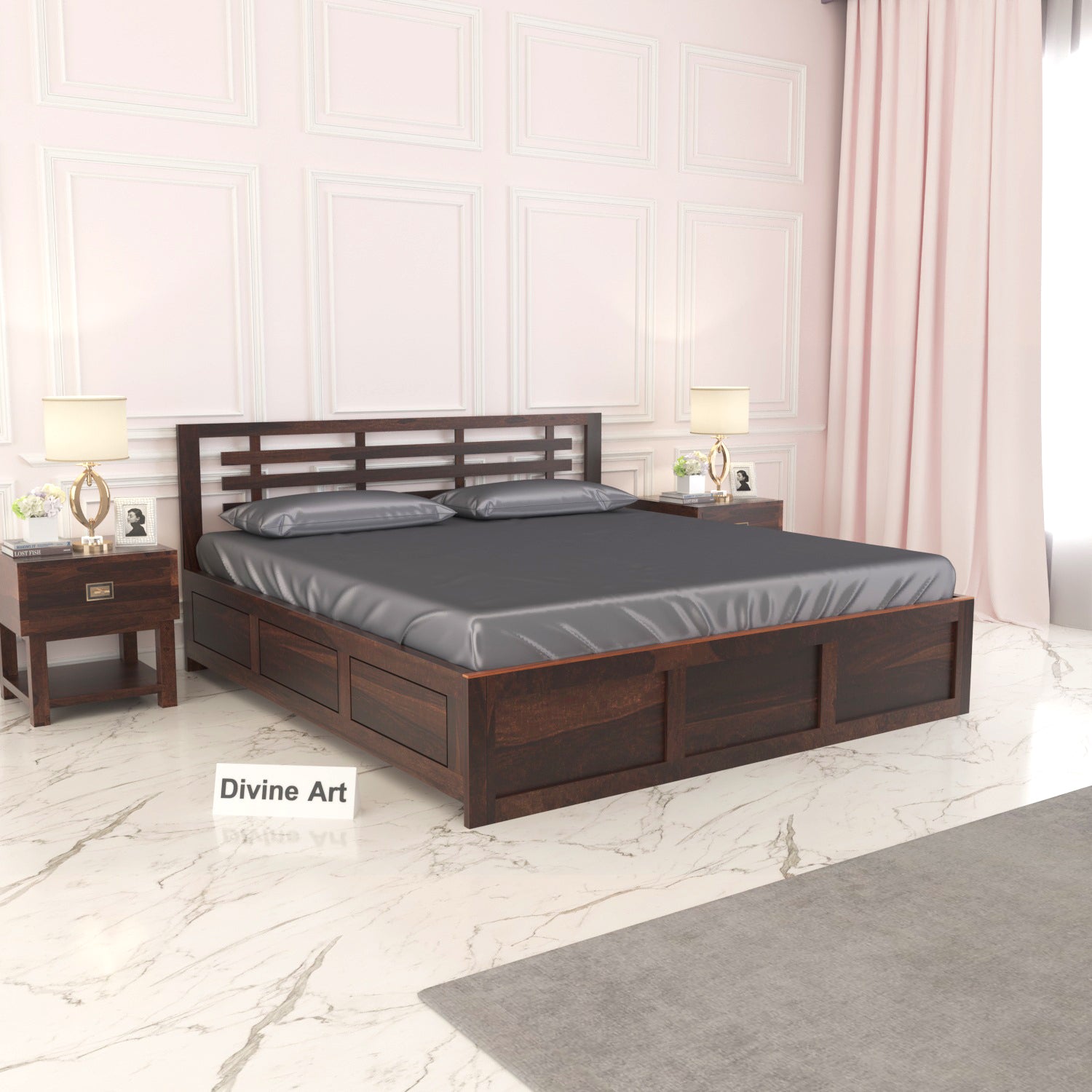 Pyralis Sheesham Wood King Size Bed