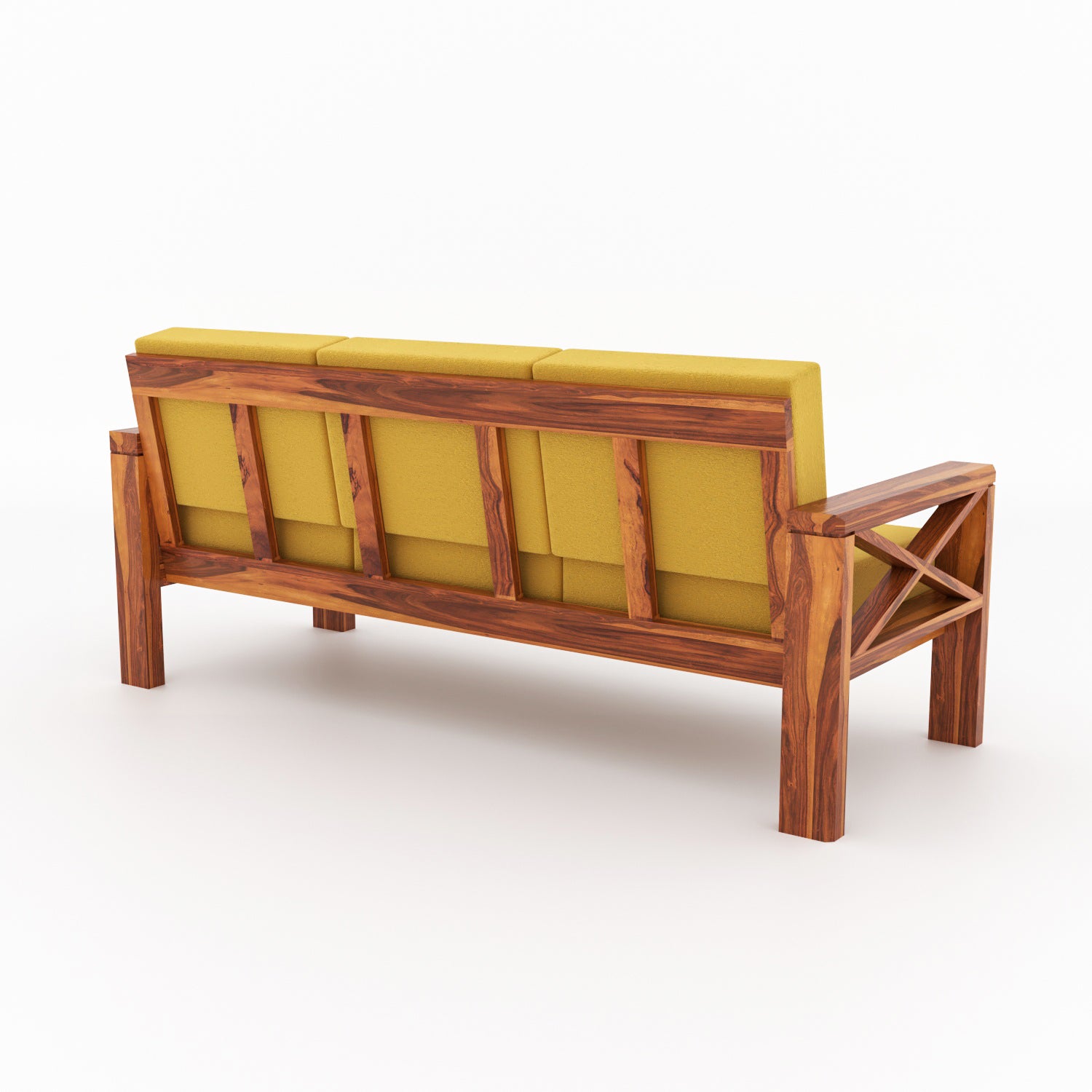 Boston Sheesham Wood 5 Seater Sofa Set | Natural Finish