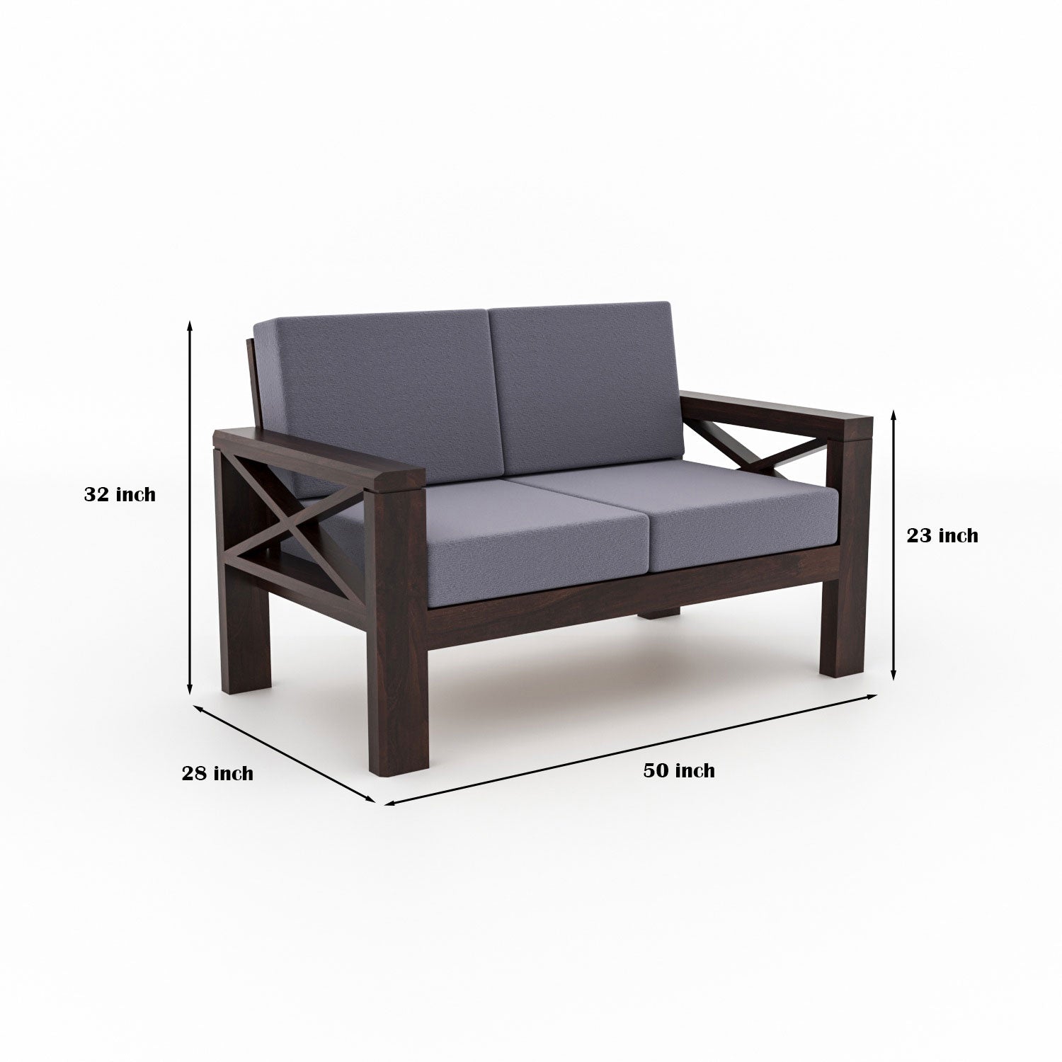 Moscow Solid Wood 7 Seater Sofa Set | Walnut Finish