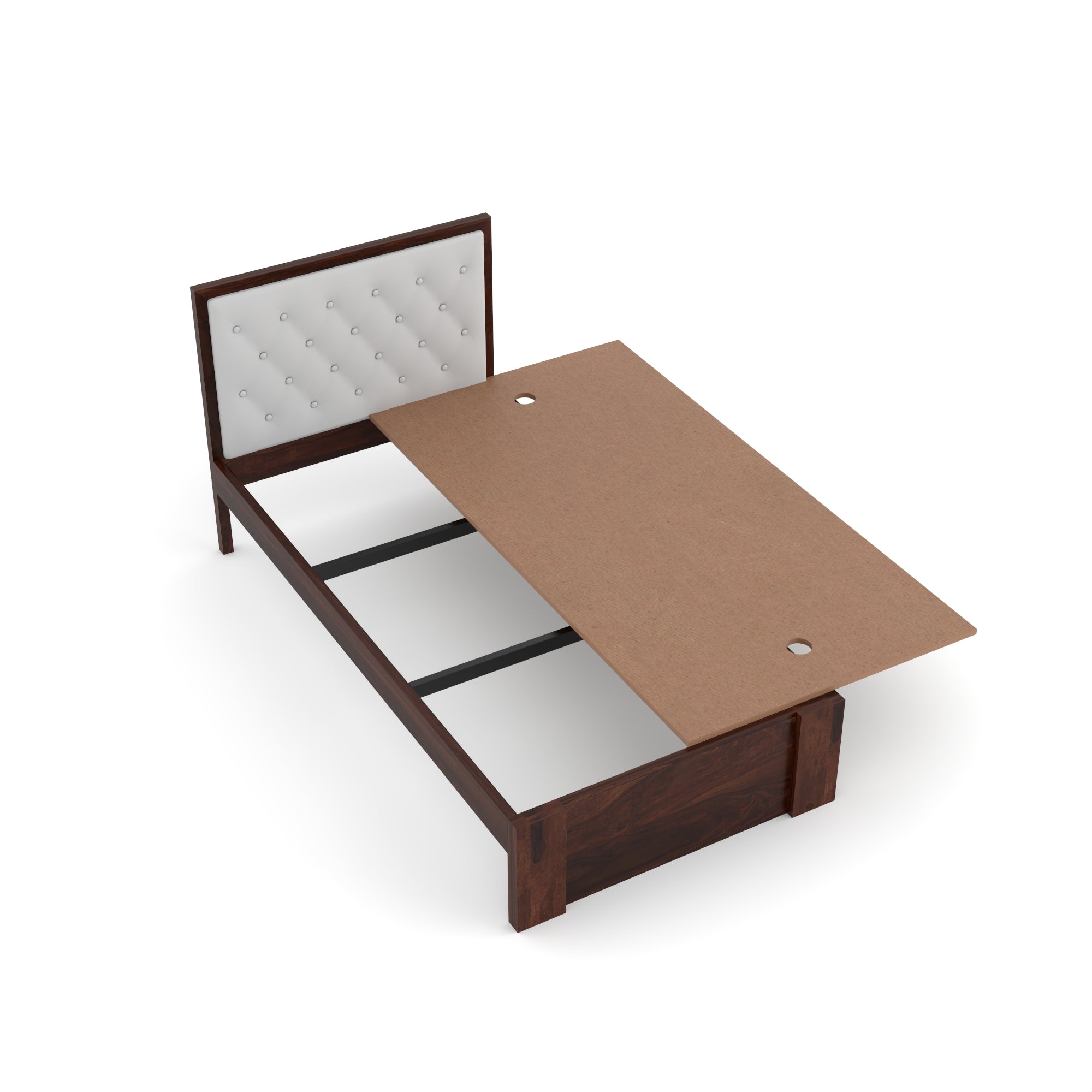 Solid Sheesham Wood Single Bed without storage