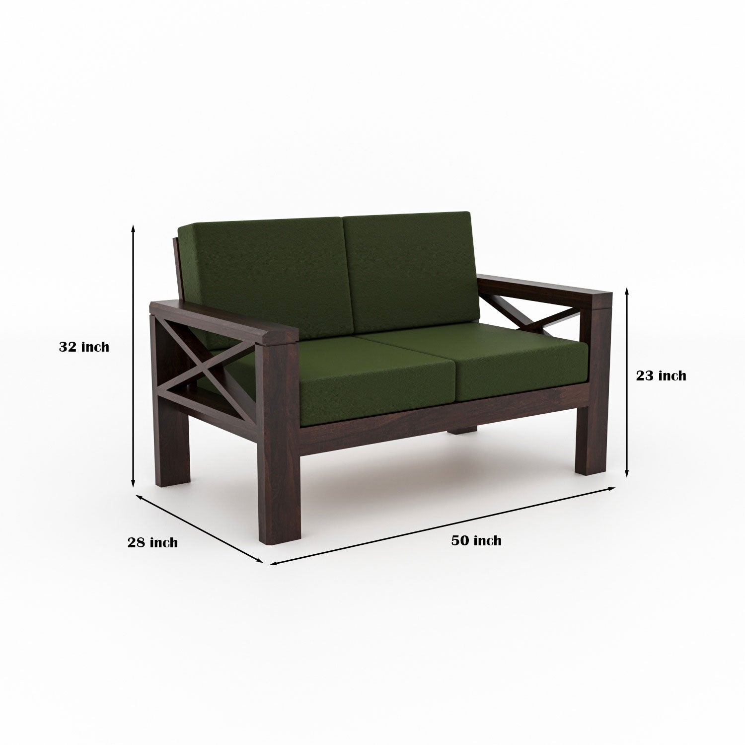 Alexandria Sheesham Wood 6 Seater Sofa Set | Walnut Finish