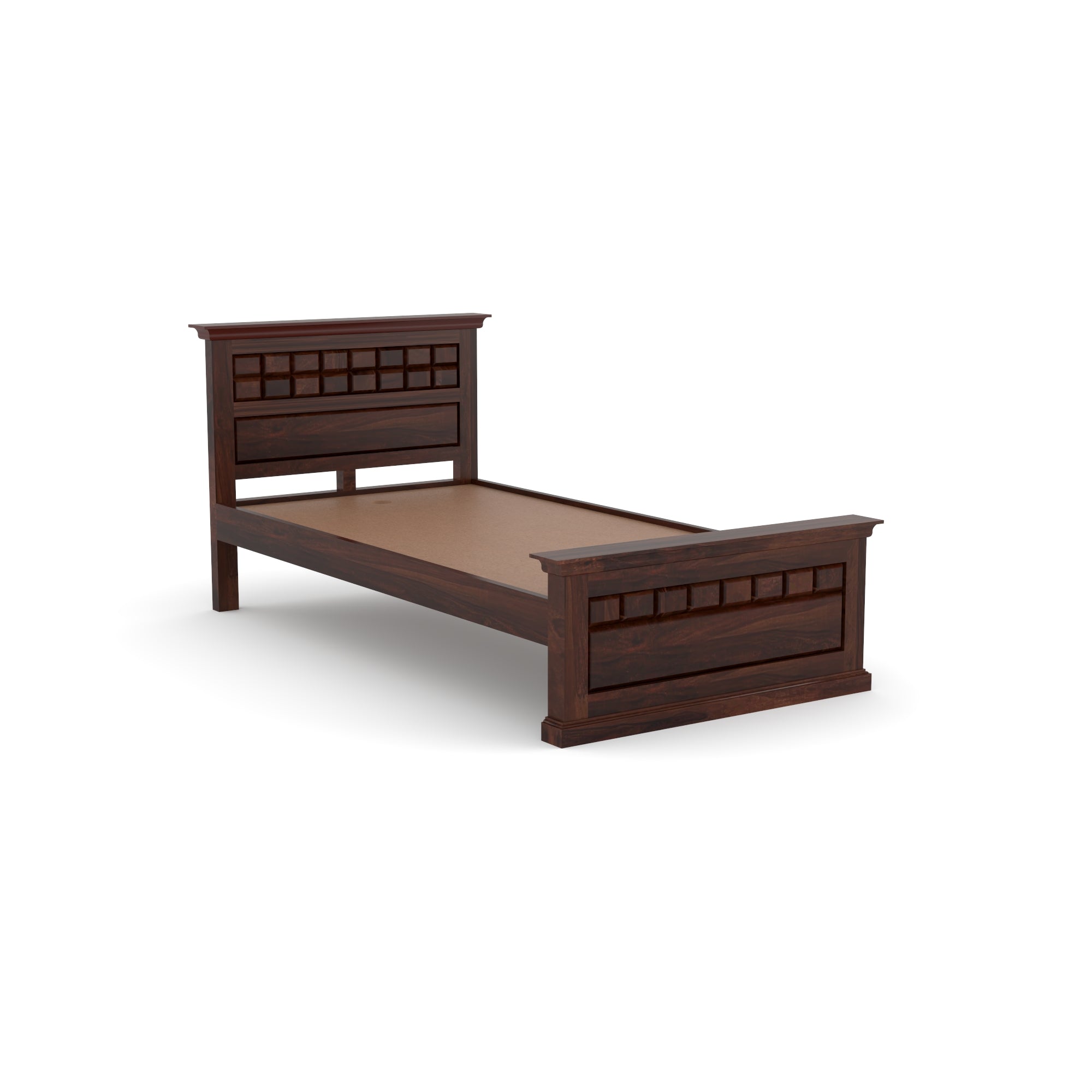 Solid Sheesham Wood Single Bed without storage