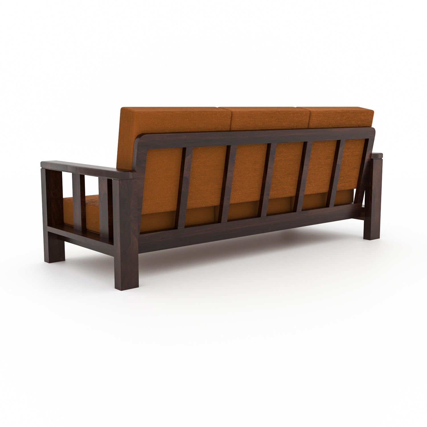 Premium Solid Sheesham Wood 6 Seater Wooden Sofa Set (3+2+1) | Walnut Finish