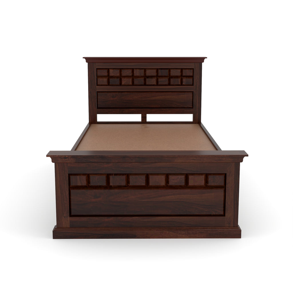 Solid Sheesham Wood Single Bed without storage