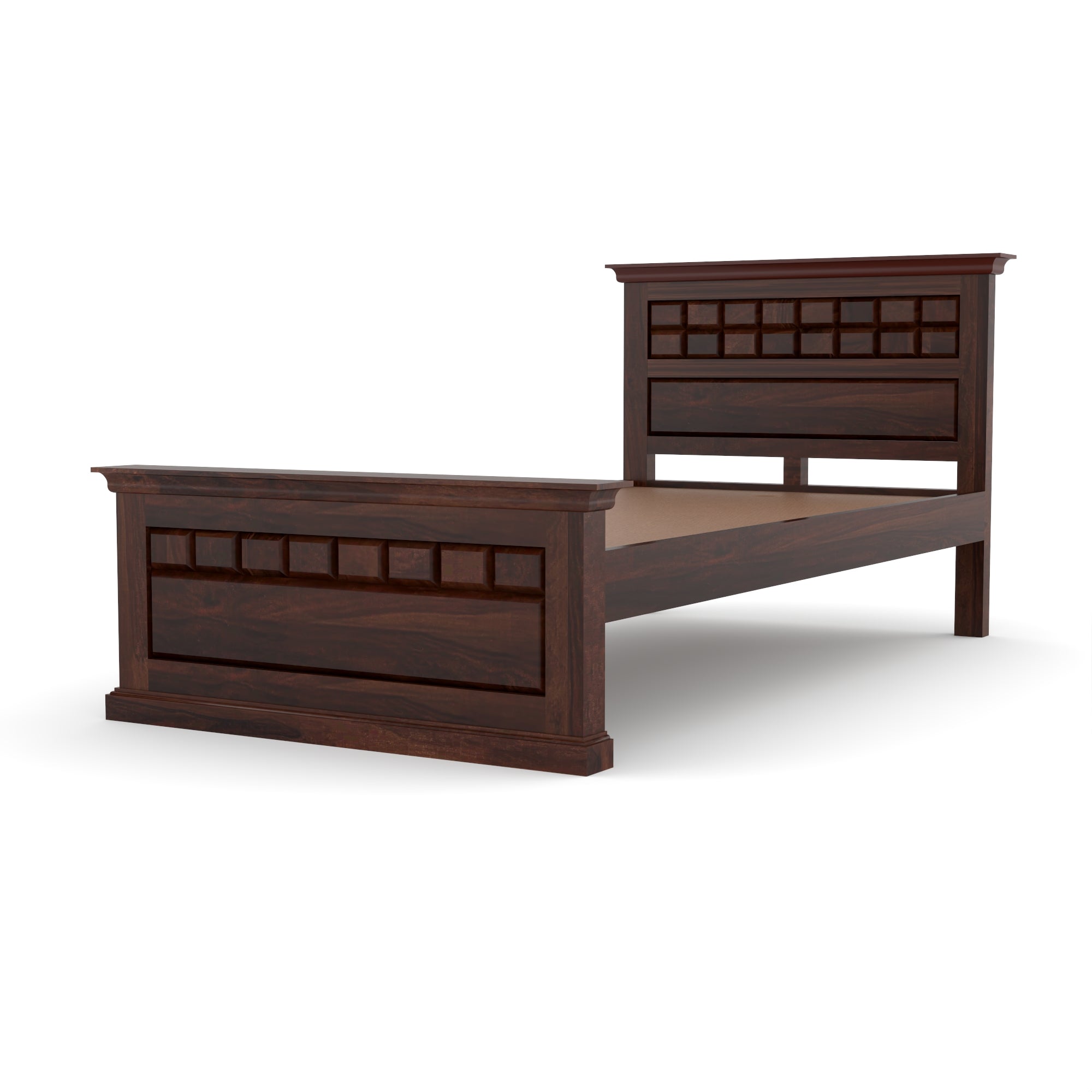 Solid Sheesham Wood Single Bed without storage