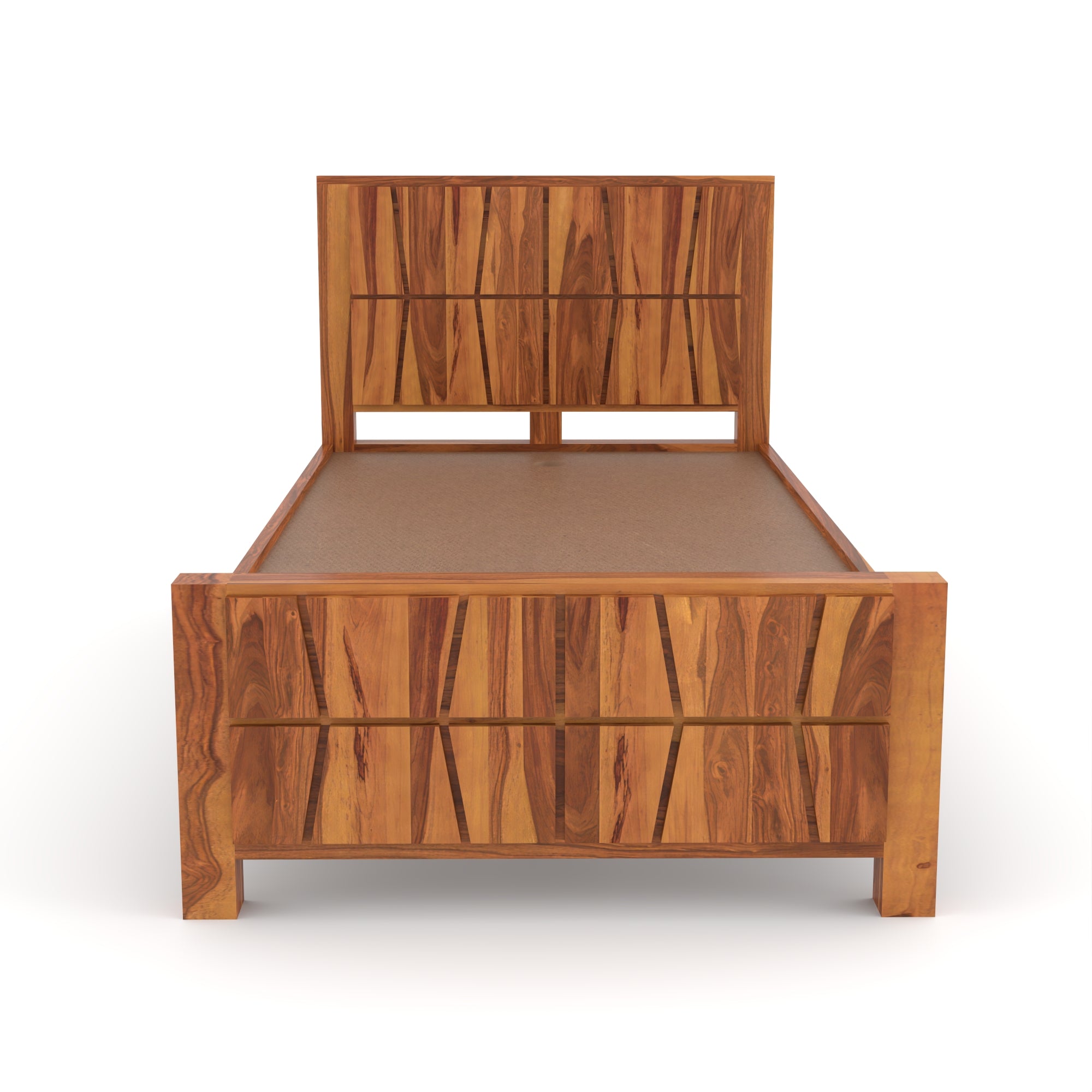 Solid Sheesham Wood Single Bed without storage