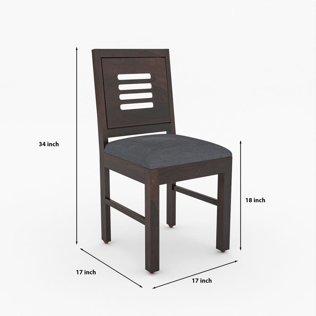 Arvion 4 Seater Round Solid Wood Glass Top Dining Table Set