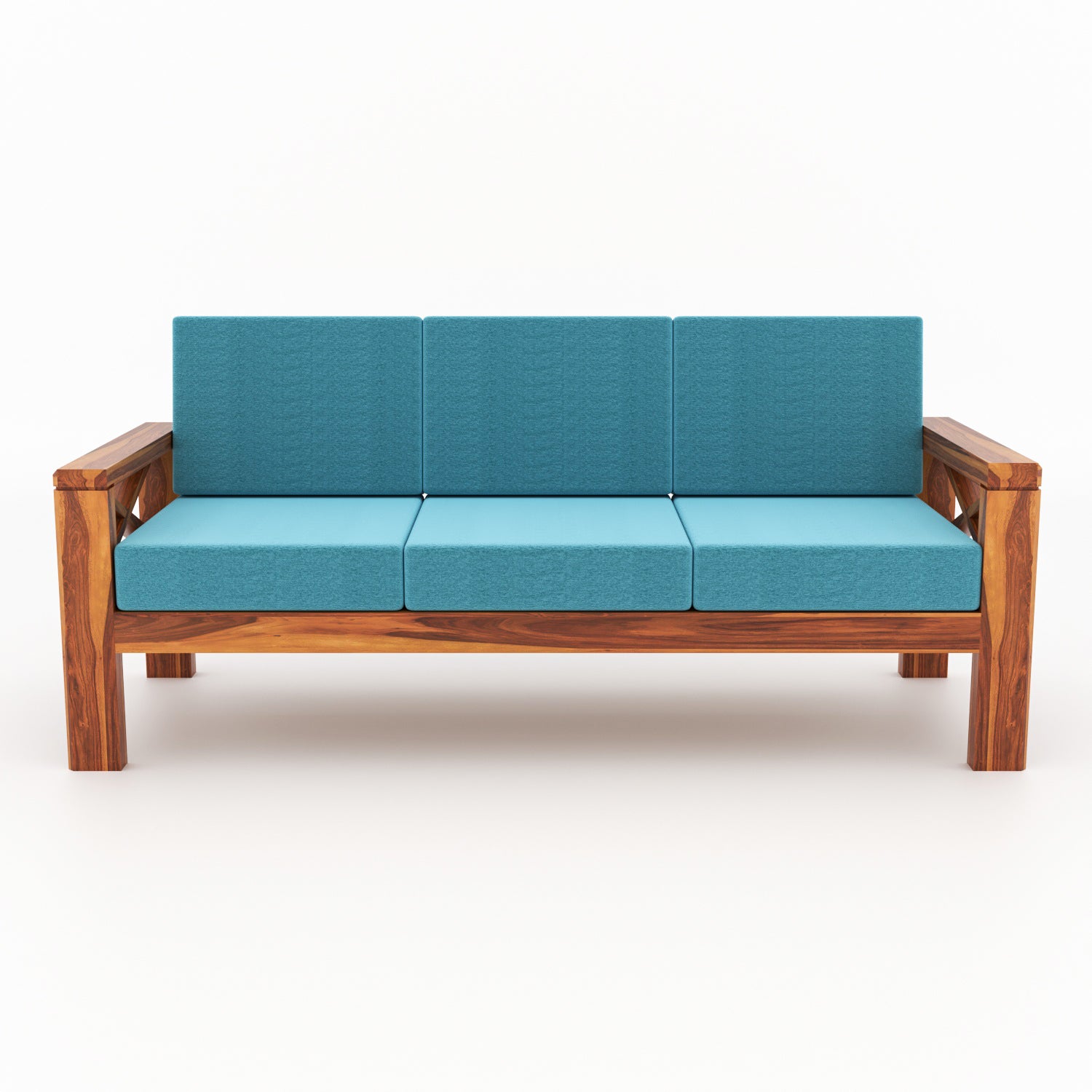 Alexandria Sheesham Wood 6 Seater Sofa Set | Natural Finish