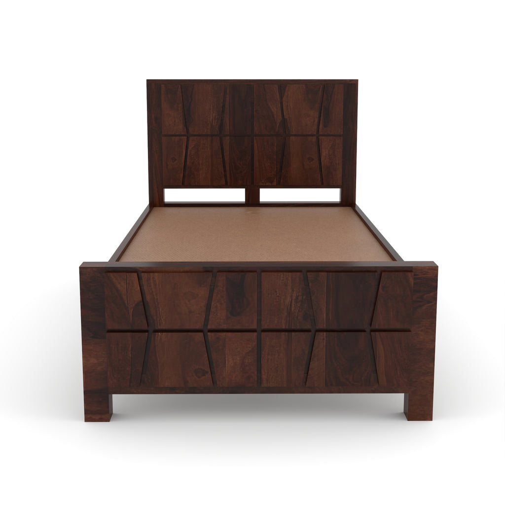Solid Sheesham Wood Single Bed without storage