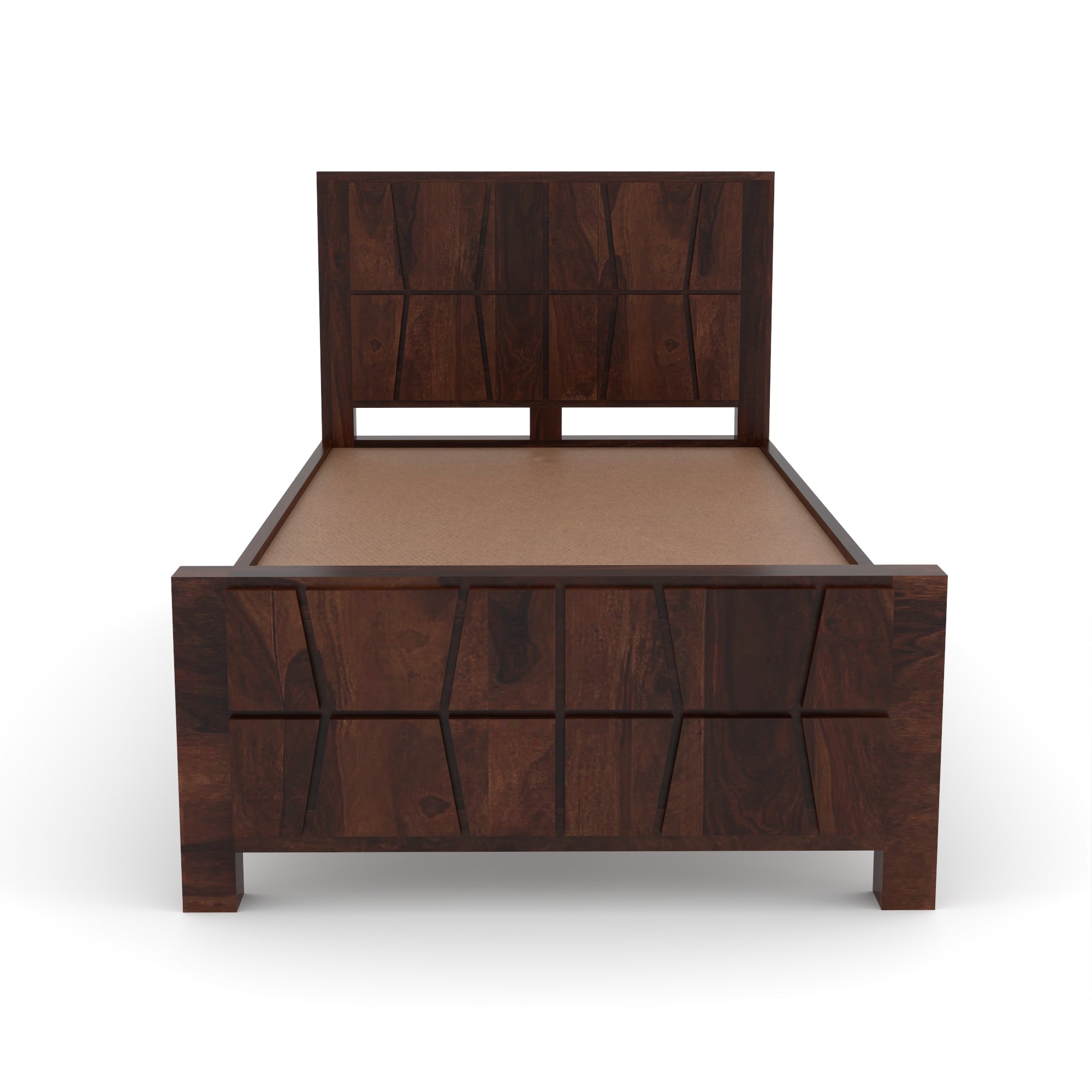 Solid Sheesham Wood Single Bed without storage