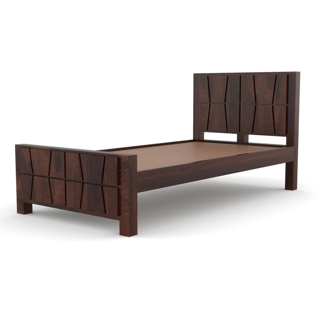 Solid Sheesham Wood Single Bed without storage