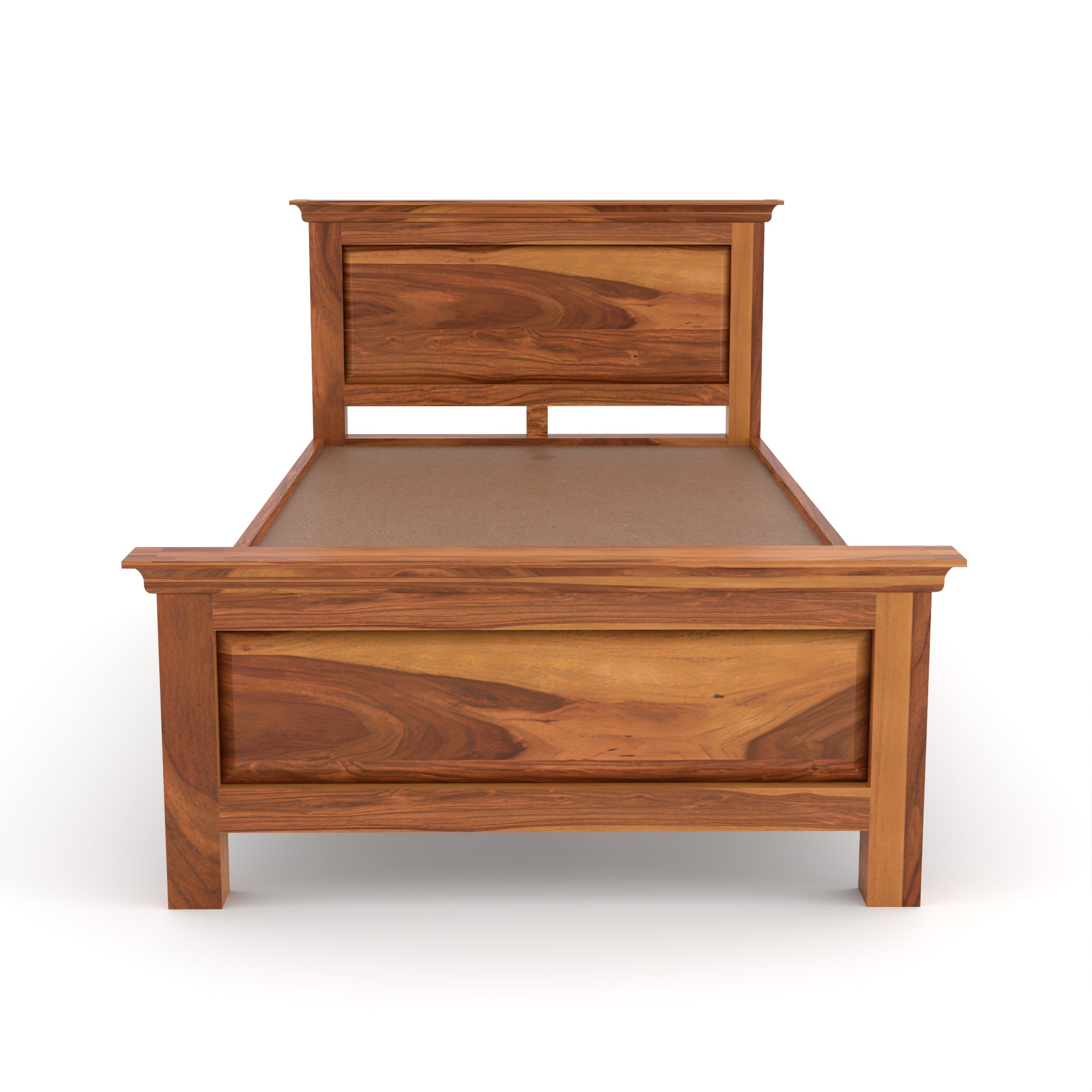 Solid Sheesham Wood Single Bed without storage