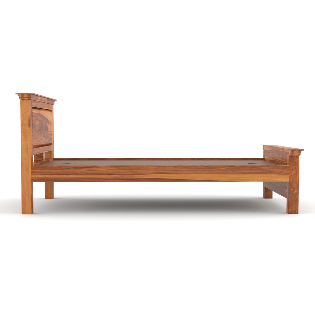 Solid Sheesham Wood Single Bed without storage