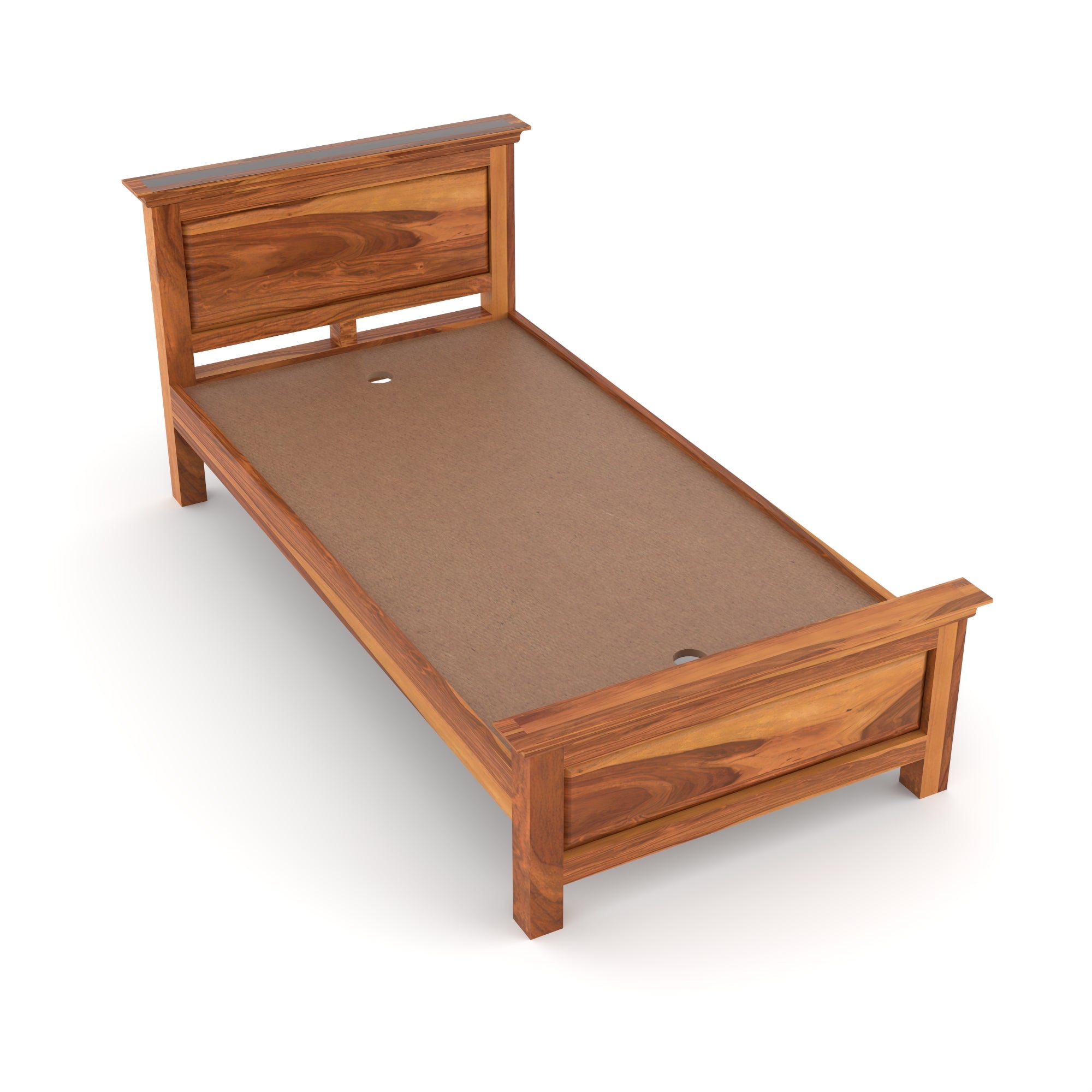 Solid Sheesham Wood Single Bed without storage
