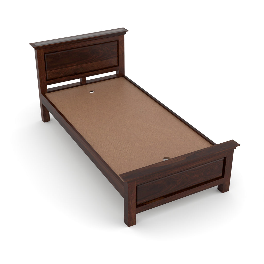 Solid Sheesham Wood Single Bed without storage