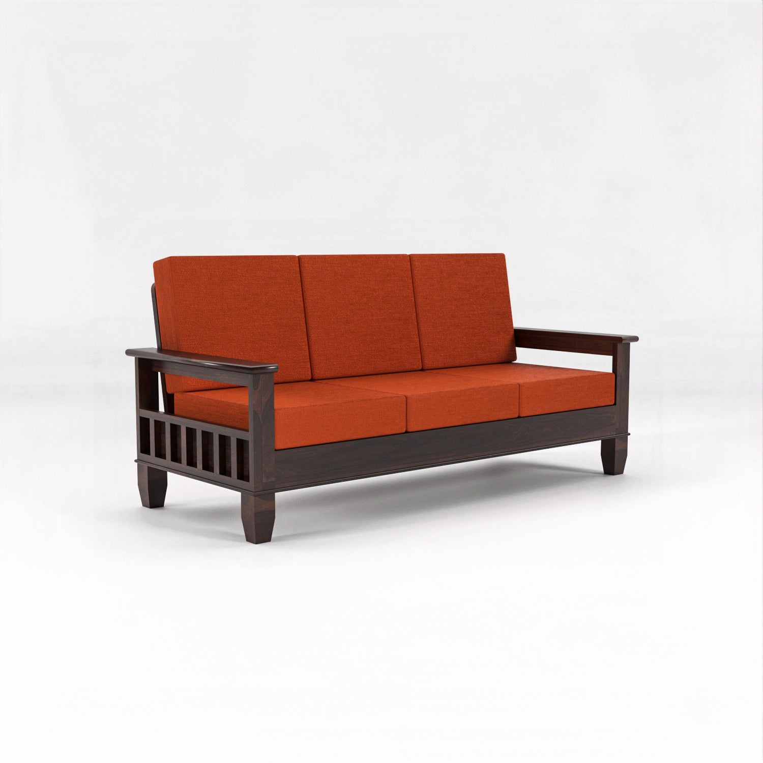 Premium Solid Sheesham Wood 7 Seater Wooden Sofa Set | Walnut Finish
