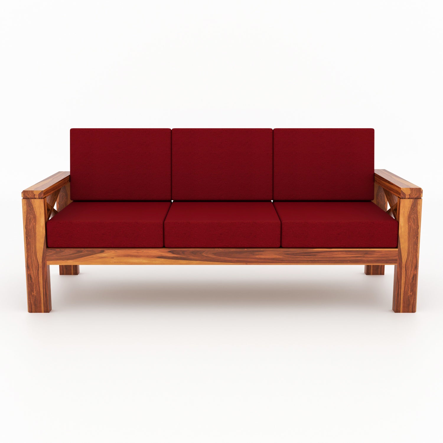 Boston Sheesham Wood 5 Seater Sofa Set | Natural Finish
