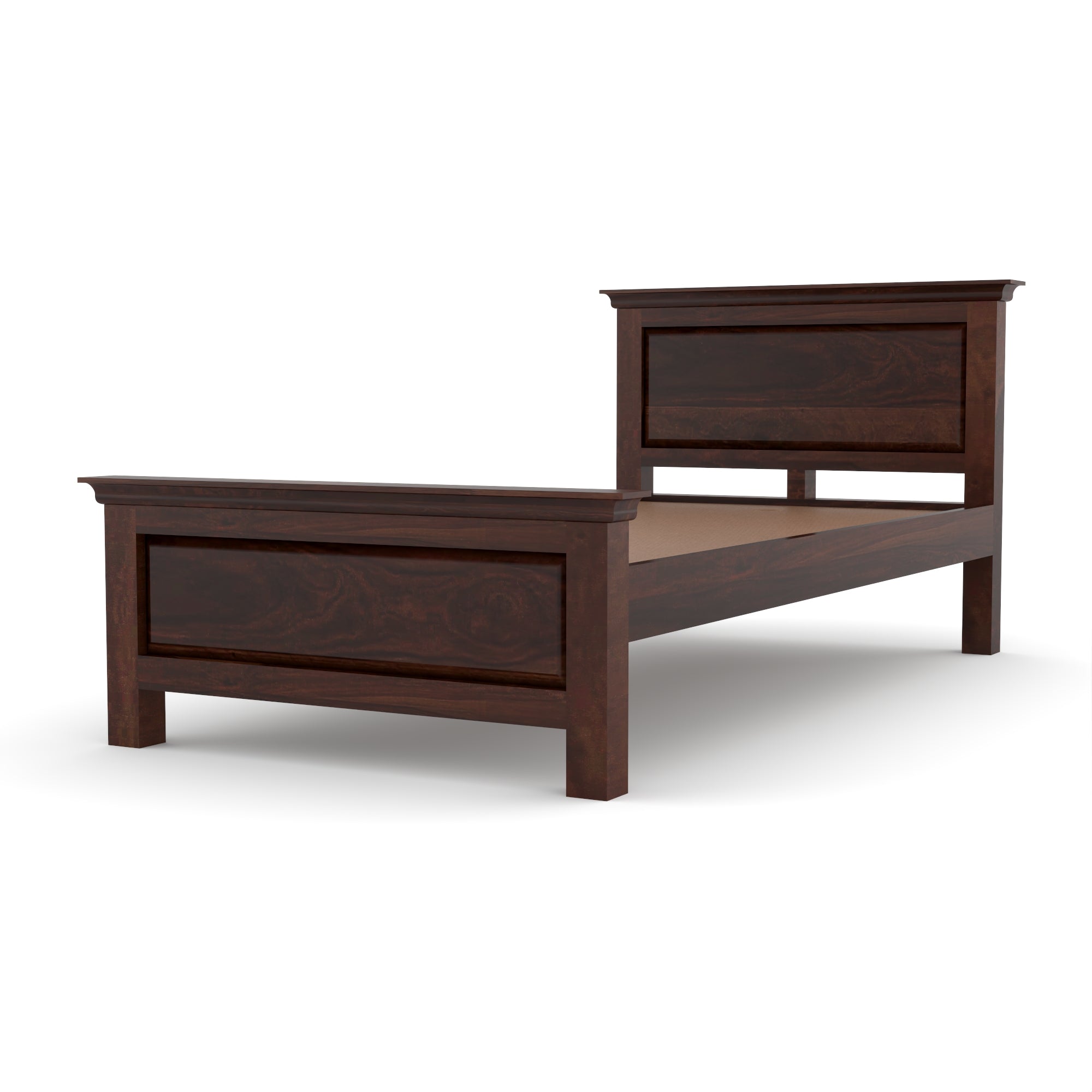 Solid Sheesham Wood Single Bed without storage