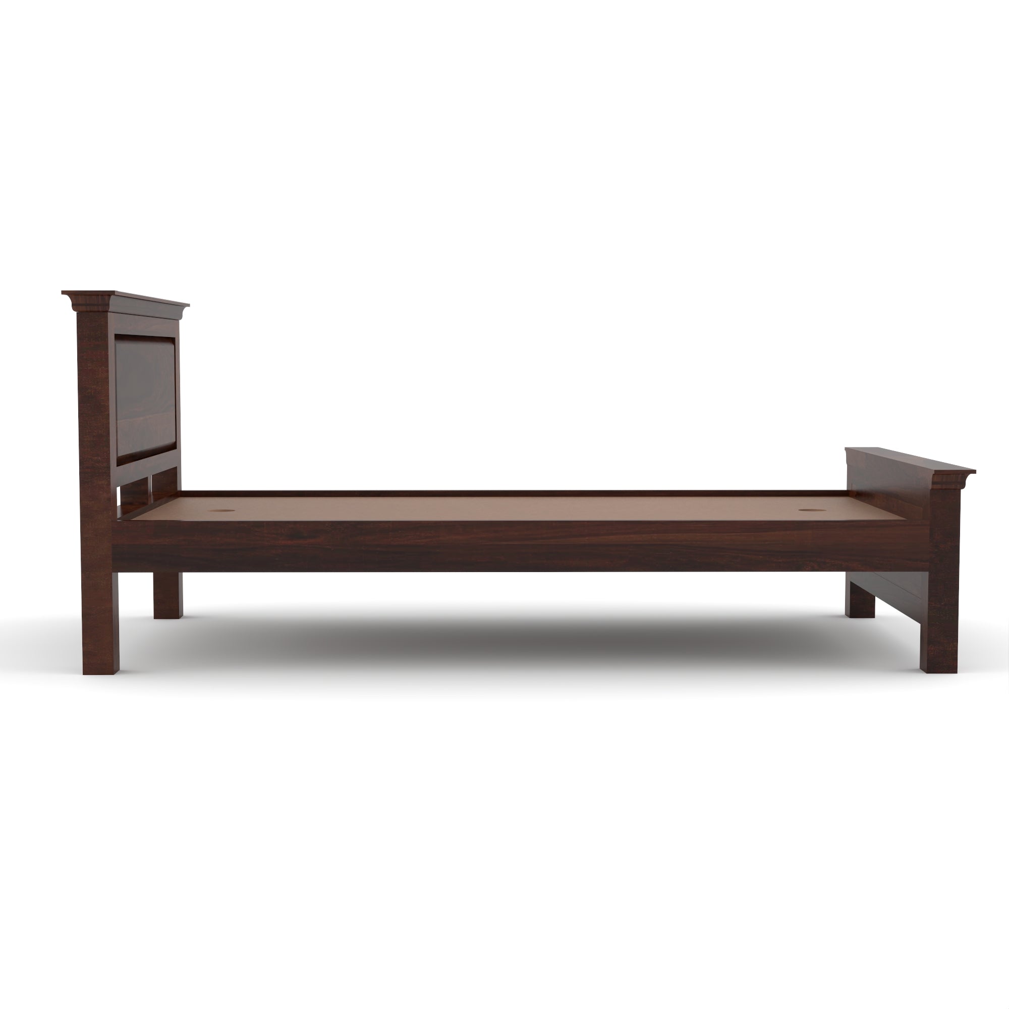 Solid Sheesham Wood Single Bed without storage