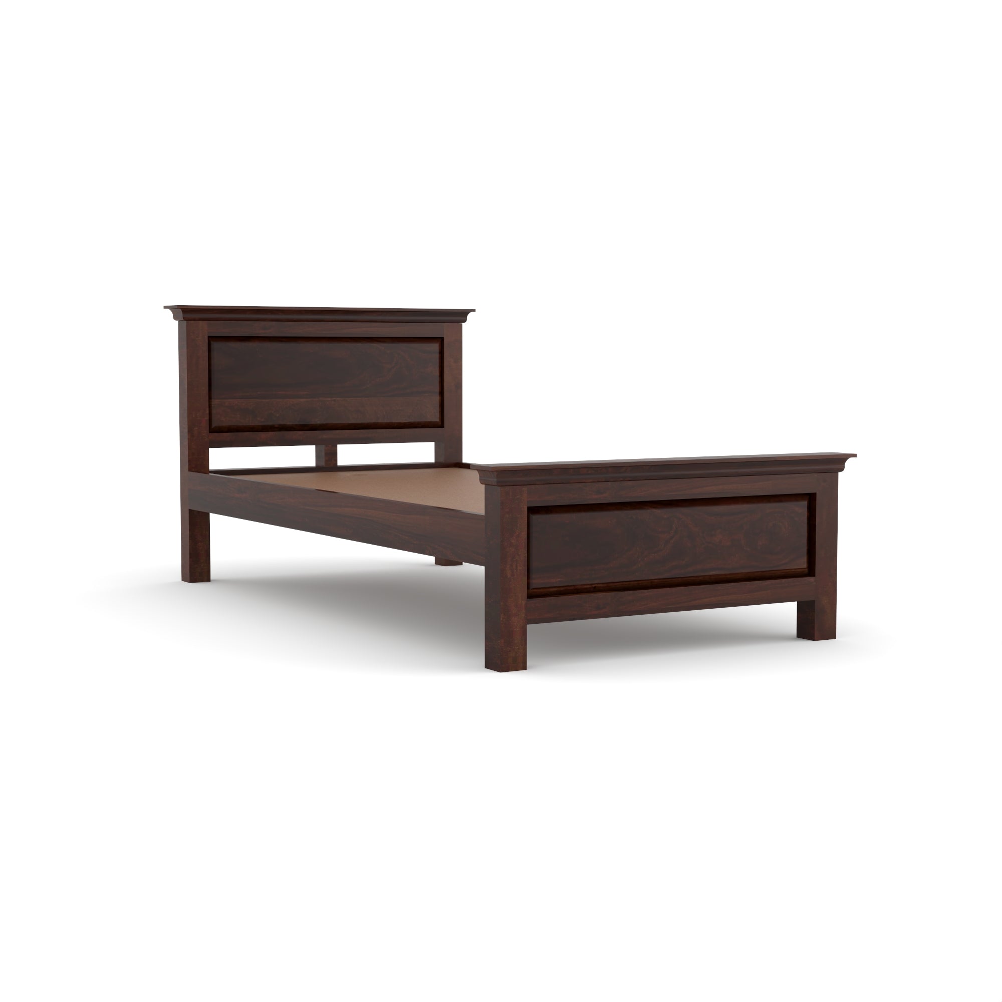 Solid Sheesham Wood Single Bed without storage