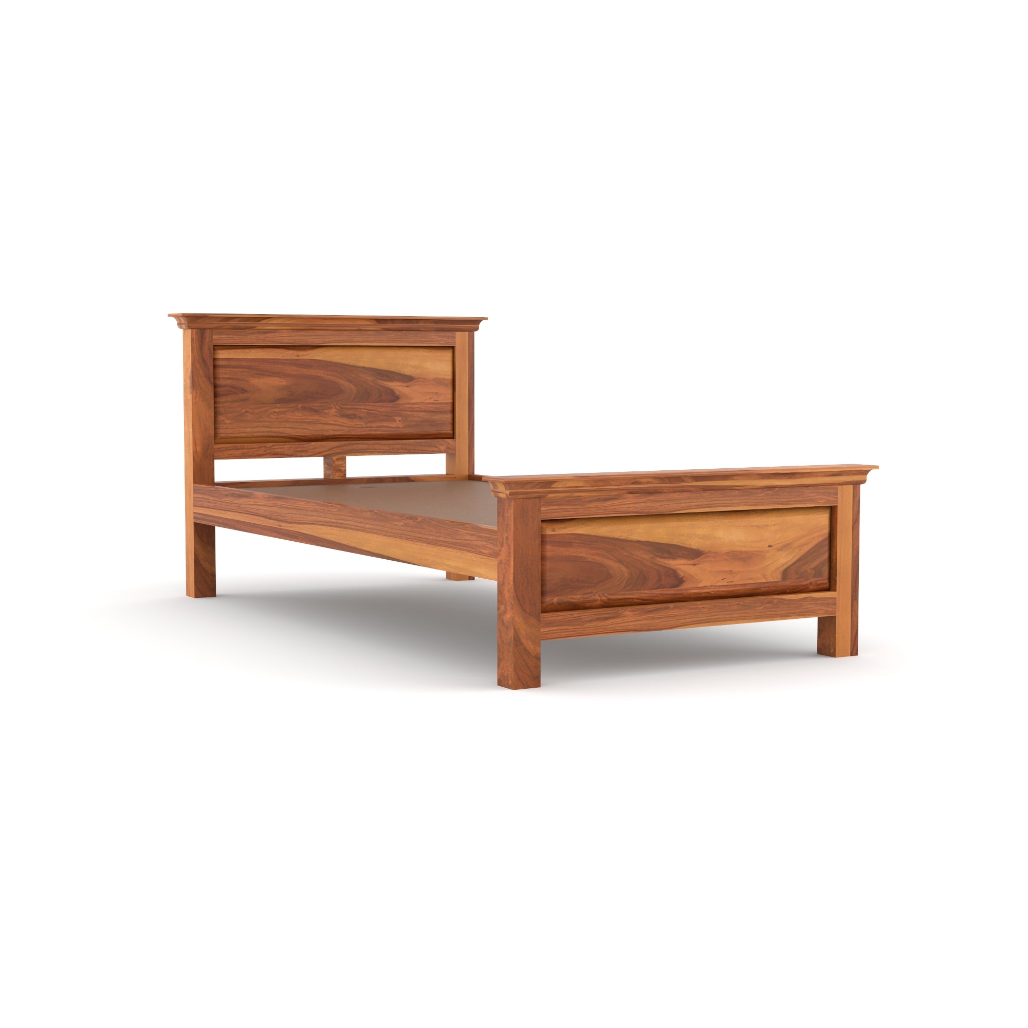 Solid Sheesham Wood Single Bed without storage