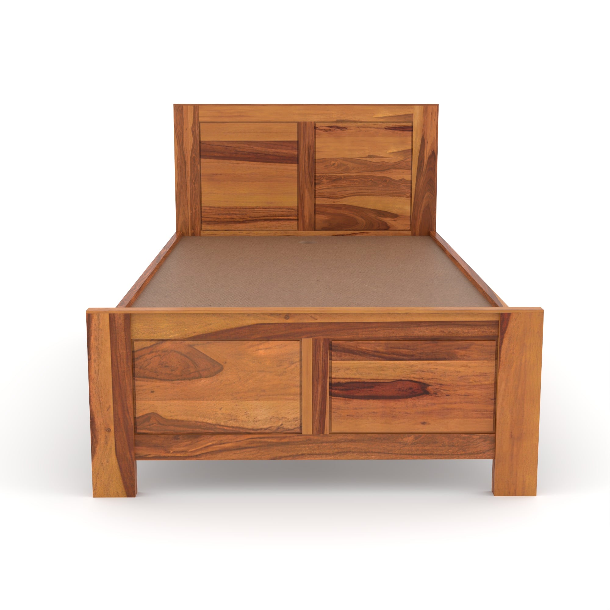 Solid Sheesham Wood Bed for Modern Bedroom – Queen Size