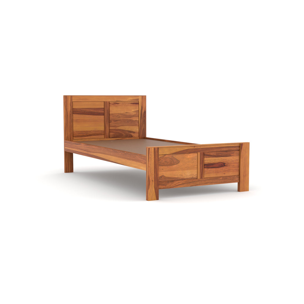 Solid Sheesham Wood Bed for Modern Bedroom – Queen Size