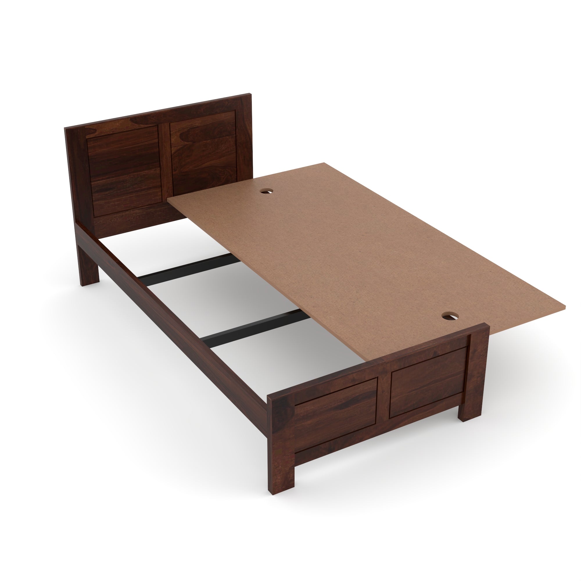 Solid Sheesham Wood Bed for Modern Bedroom – Queen Size