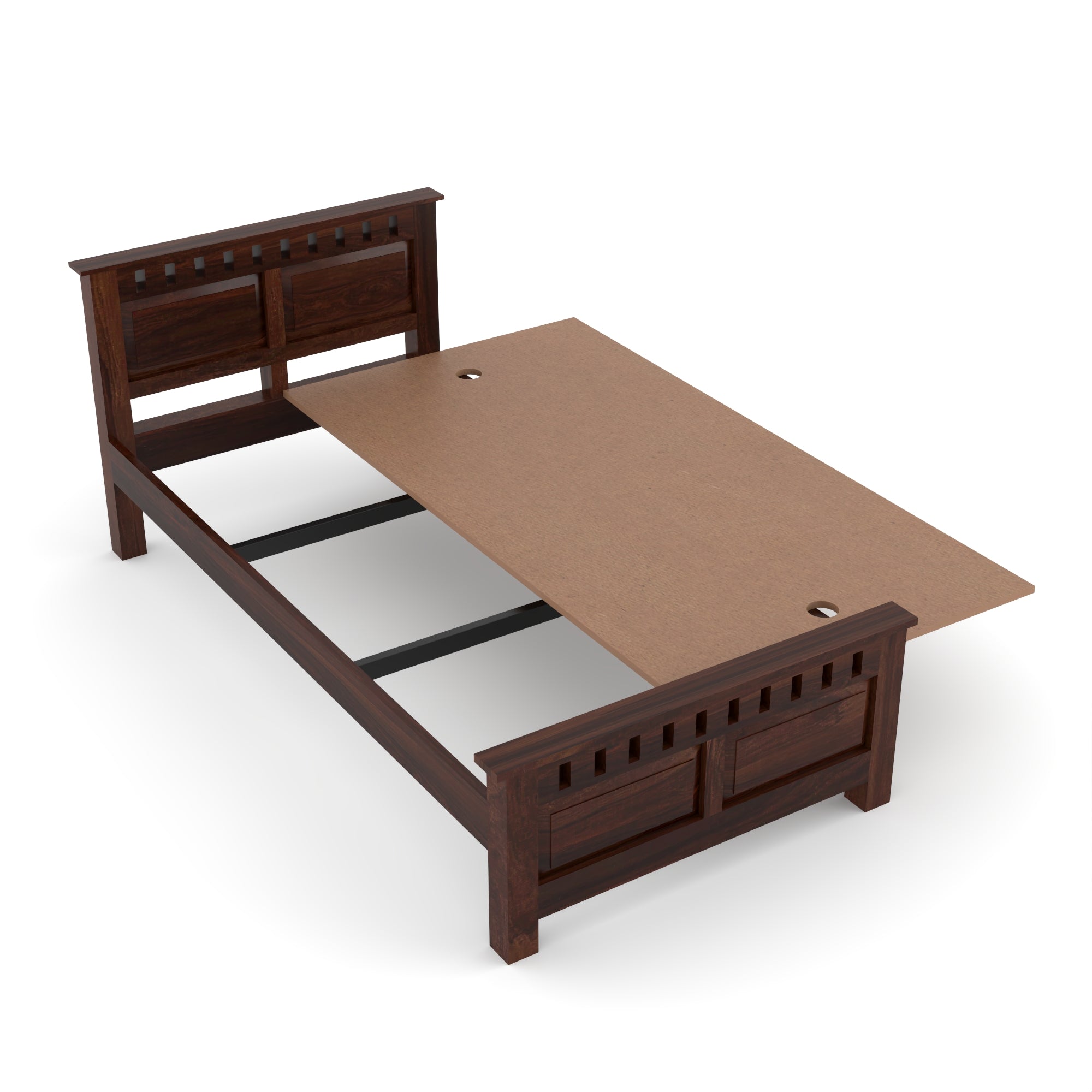 Solid Sheesham Wood Bed without storage