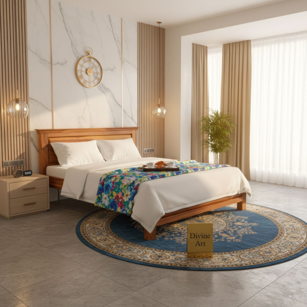 Solid Sheesham Wood Single Bed without storage