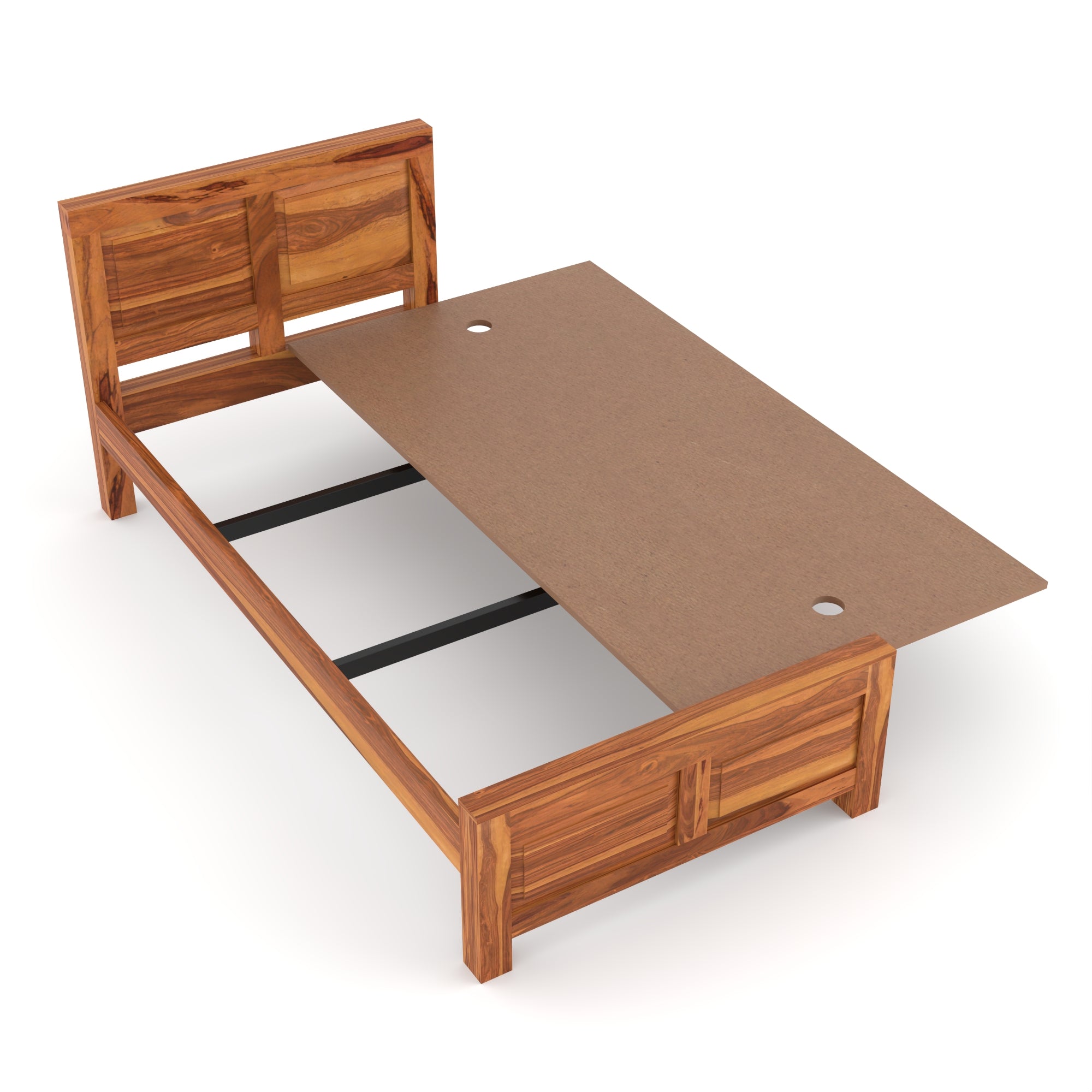 Solid Sheesham Wood Single Bed