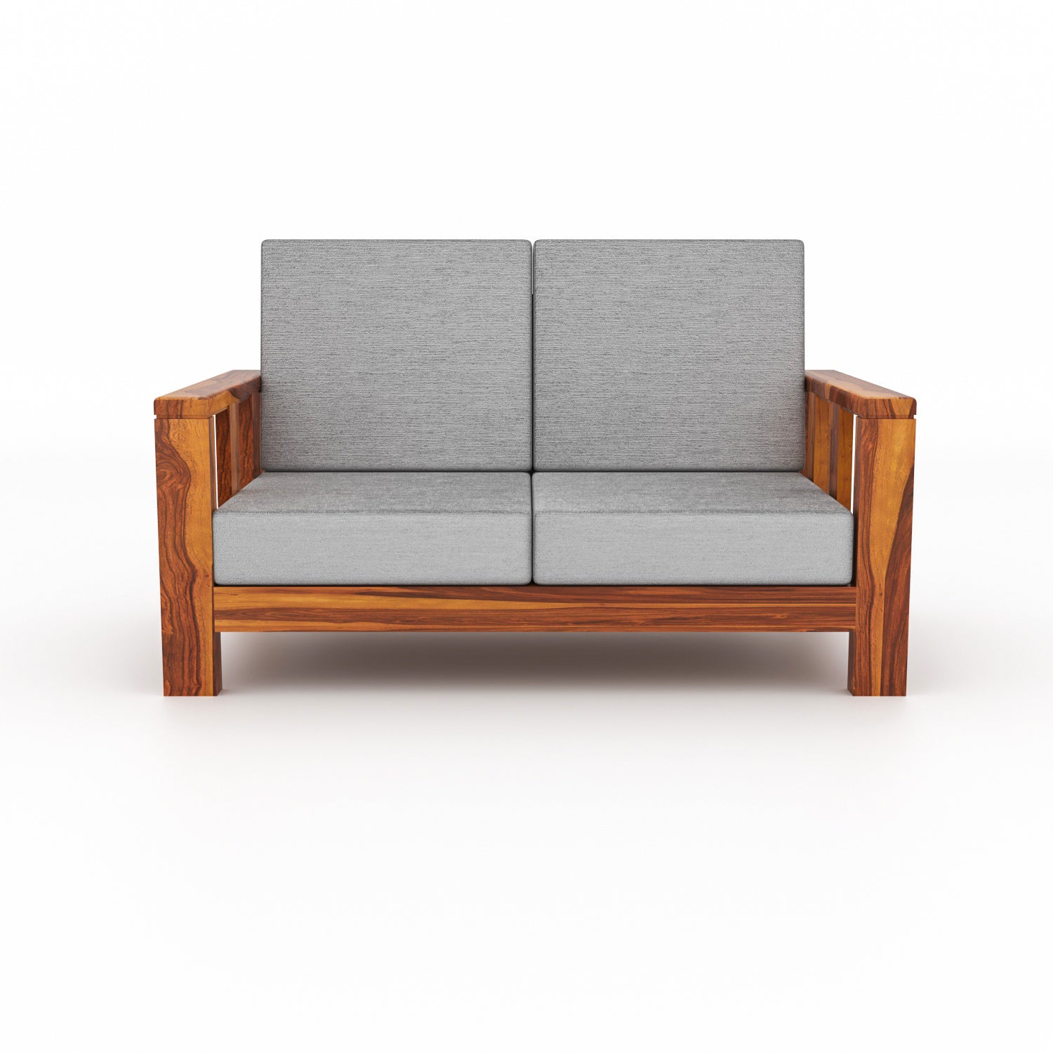Zevion Sheesham Wooden 2 Seater Sofa | Natural Finish