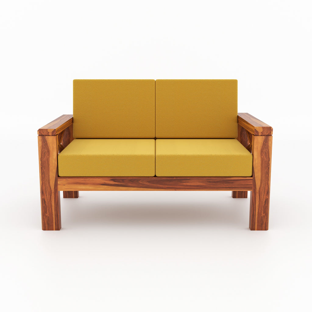 Lumora Sheesham Wood 4 Seater Sofa Set | Natural Finish