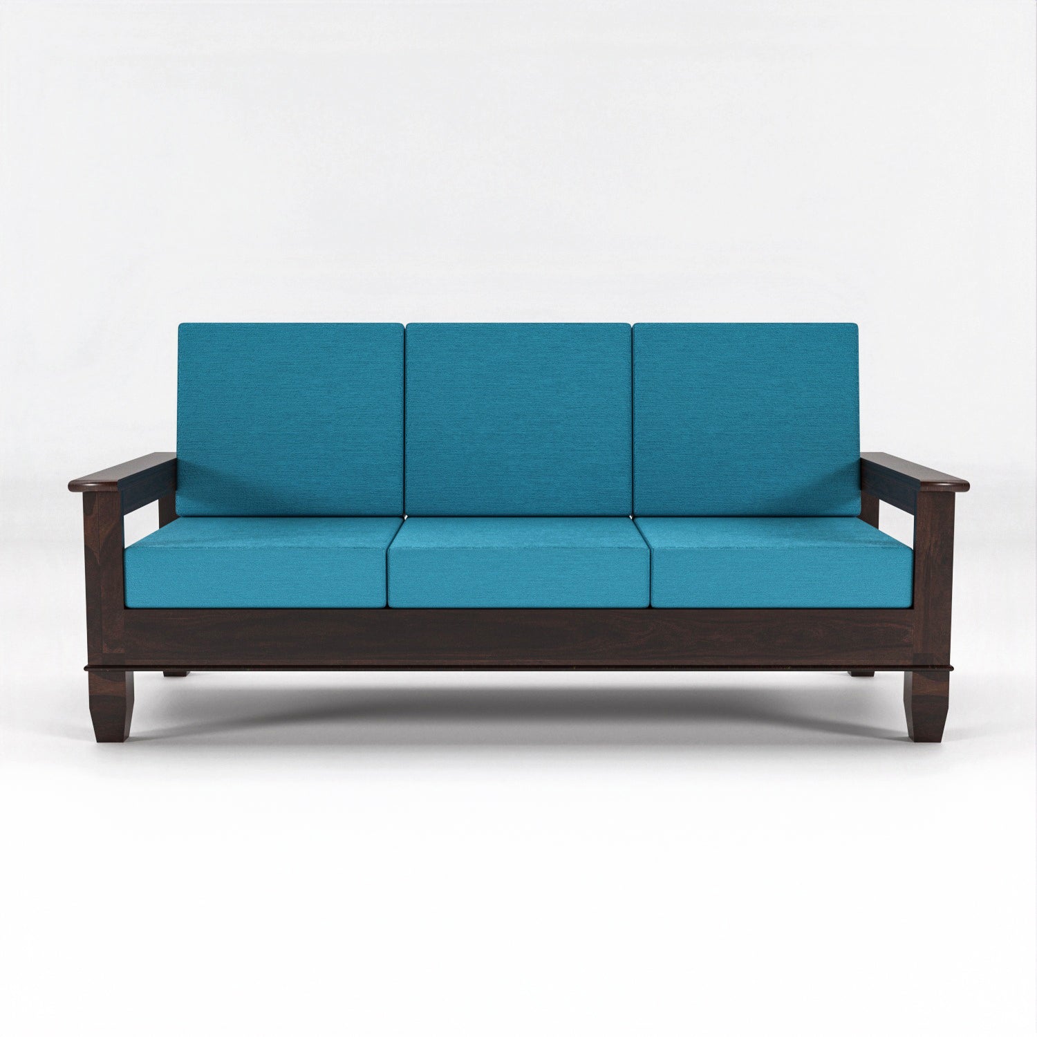 Premium Solid Sheesham Wood 5 Seater Wooden Sofa Set | Walnut Finish