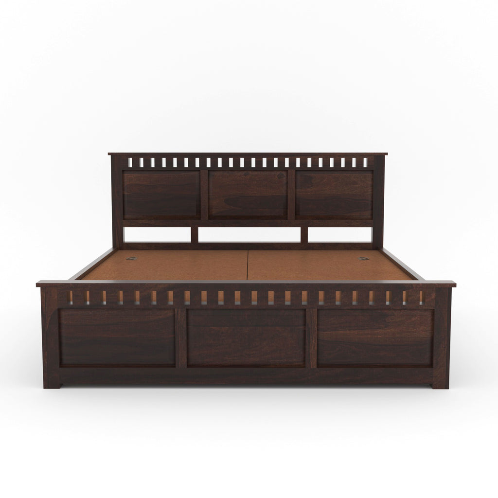 Vireth Solid Sheesham Wood Queen Size Bed with Storage